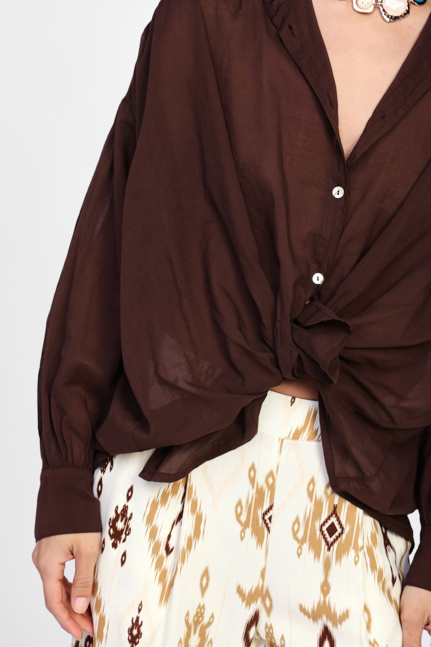 Camicia Con Nodo Frontale E Bottoni Dixie