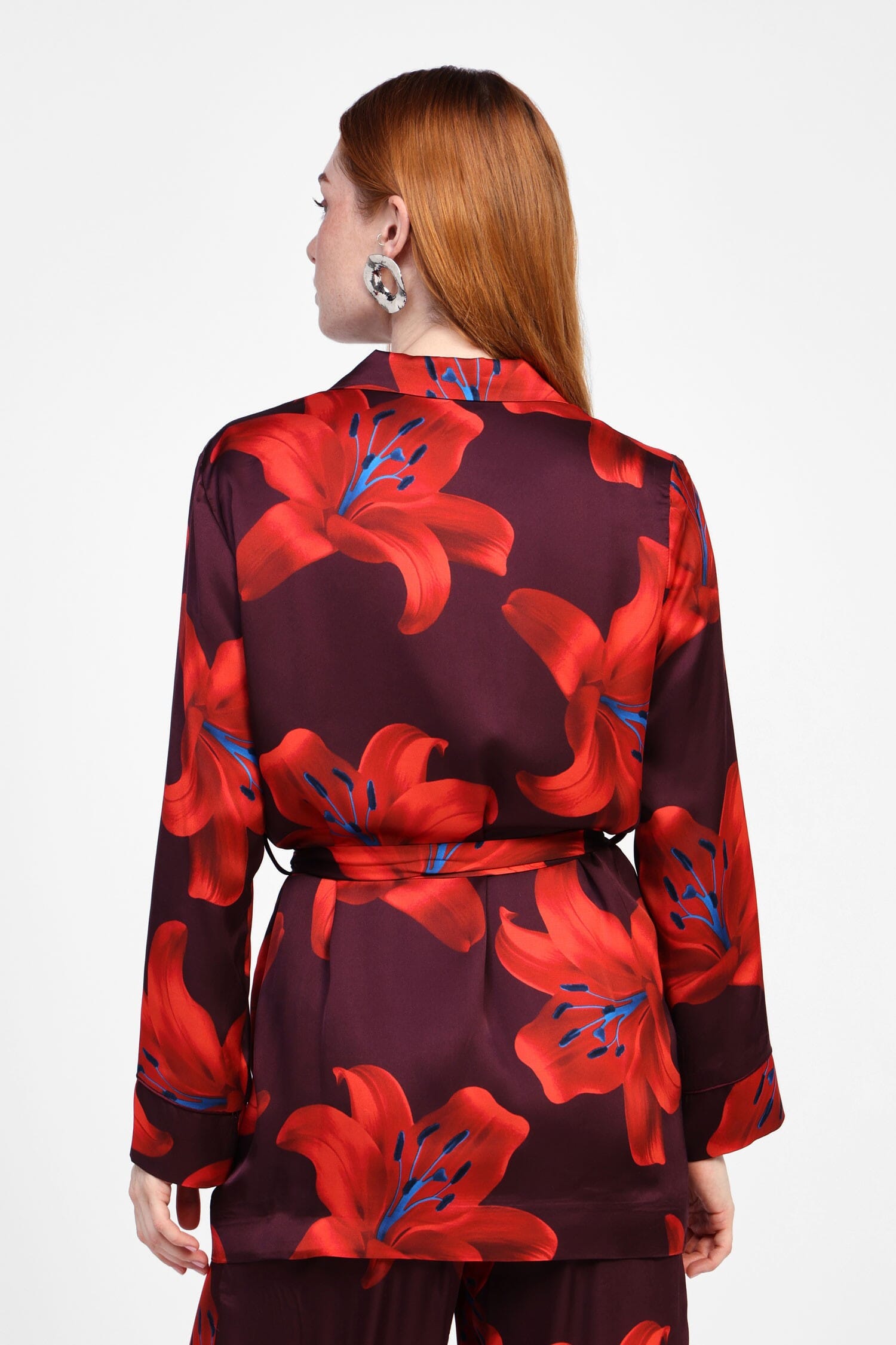 Blazer Con Stampa Floreale E Cintura Dixie