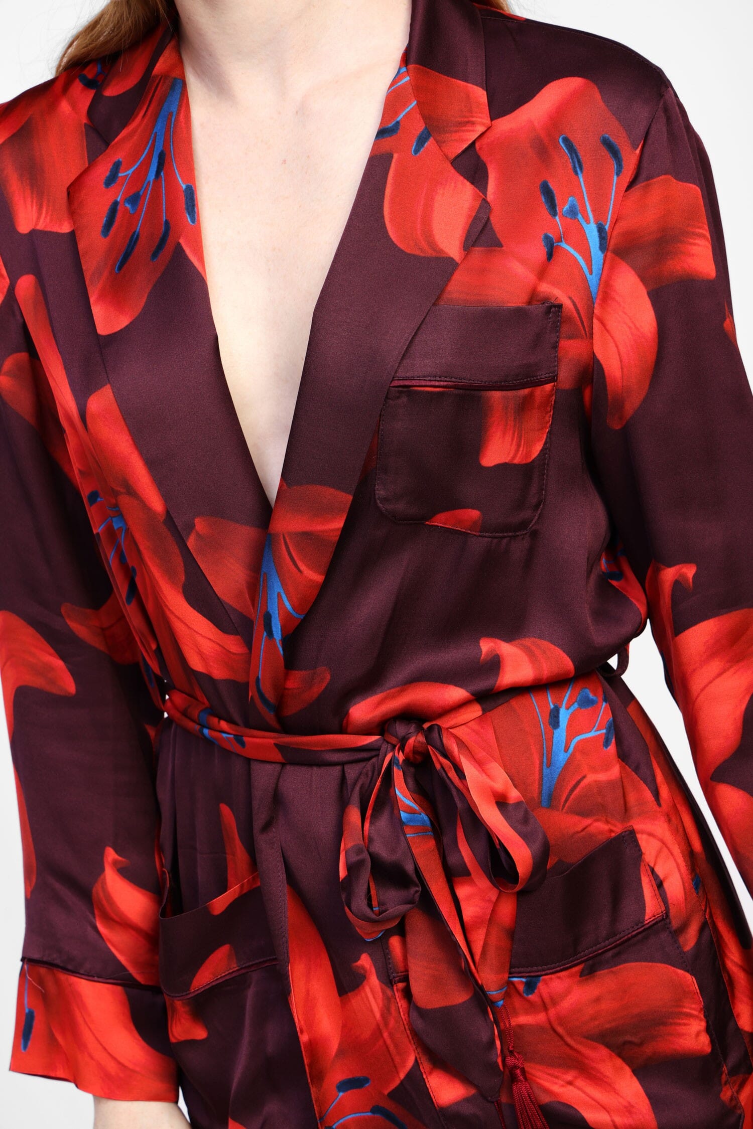 Blazer Con Stampa Floreale E Cintura Dixie