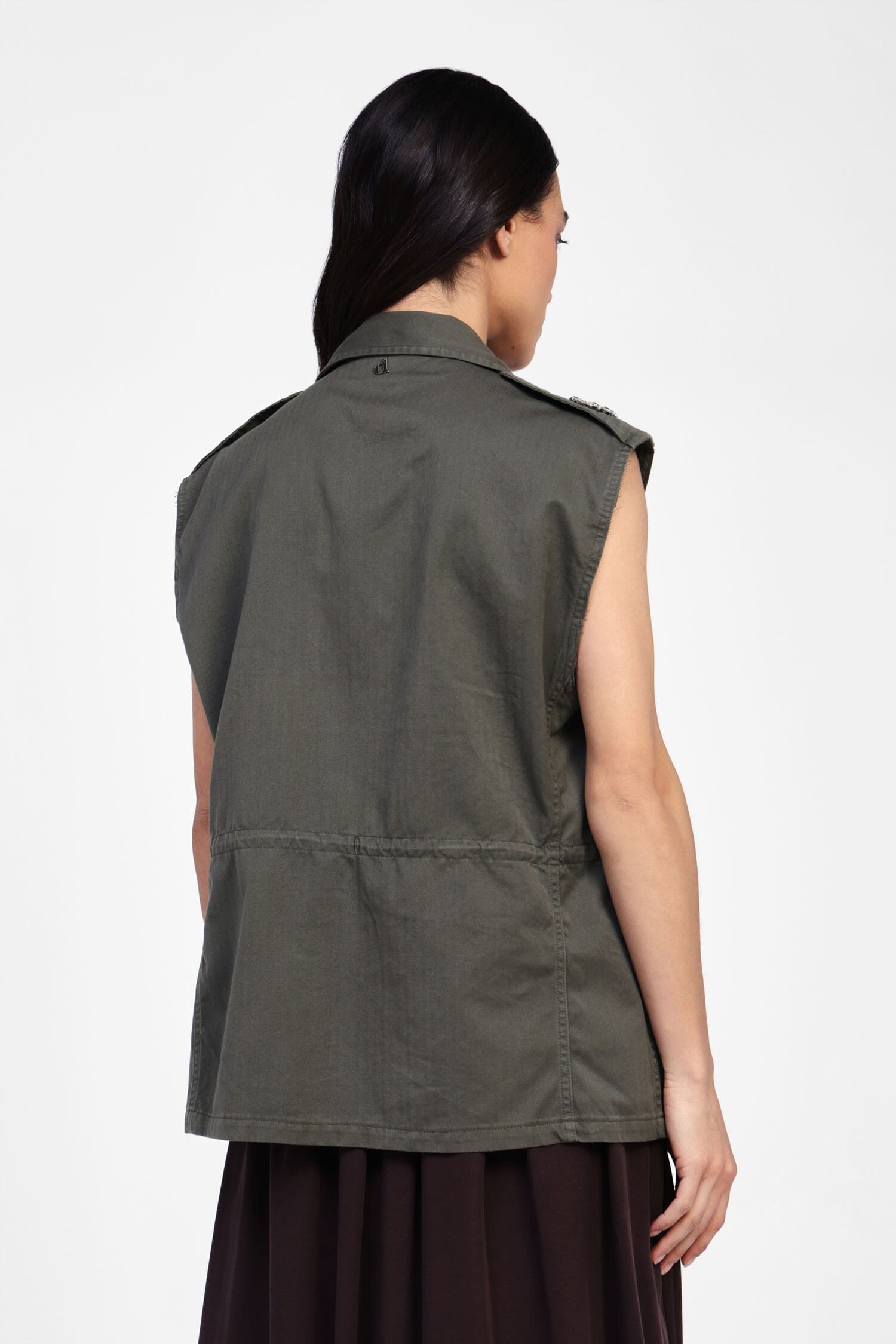 Gilet Con Tasche E Ricami Decorativi Dixie