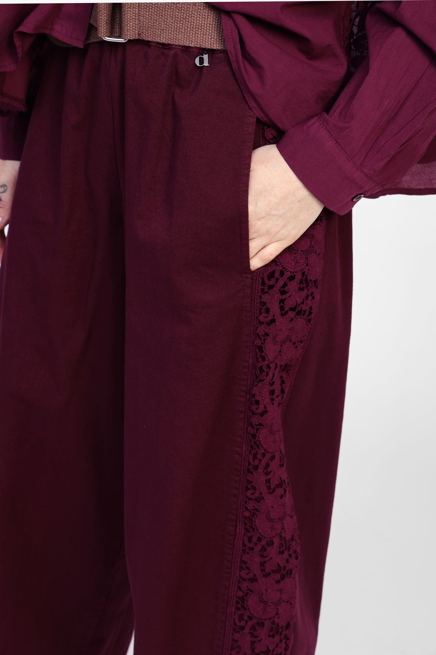 Pantaloni Larghi Con Dettagli A Merletto Dixie