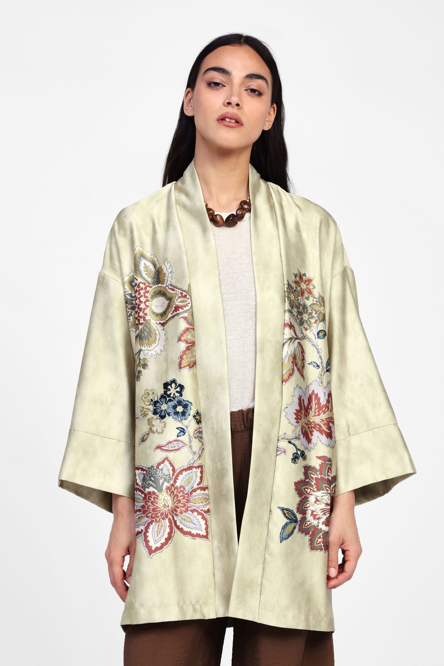 Cappotto Aperto Con Ricami Floreali Dixie