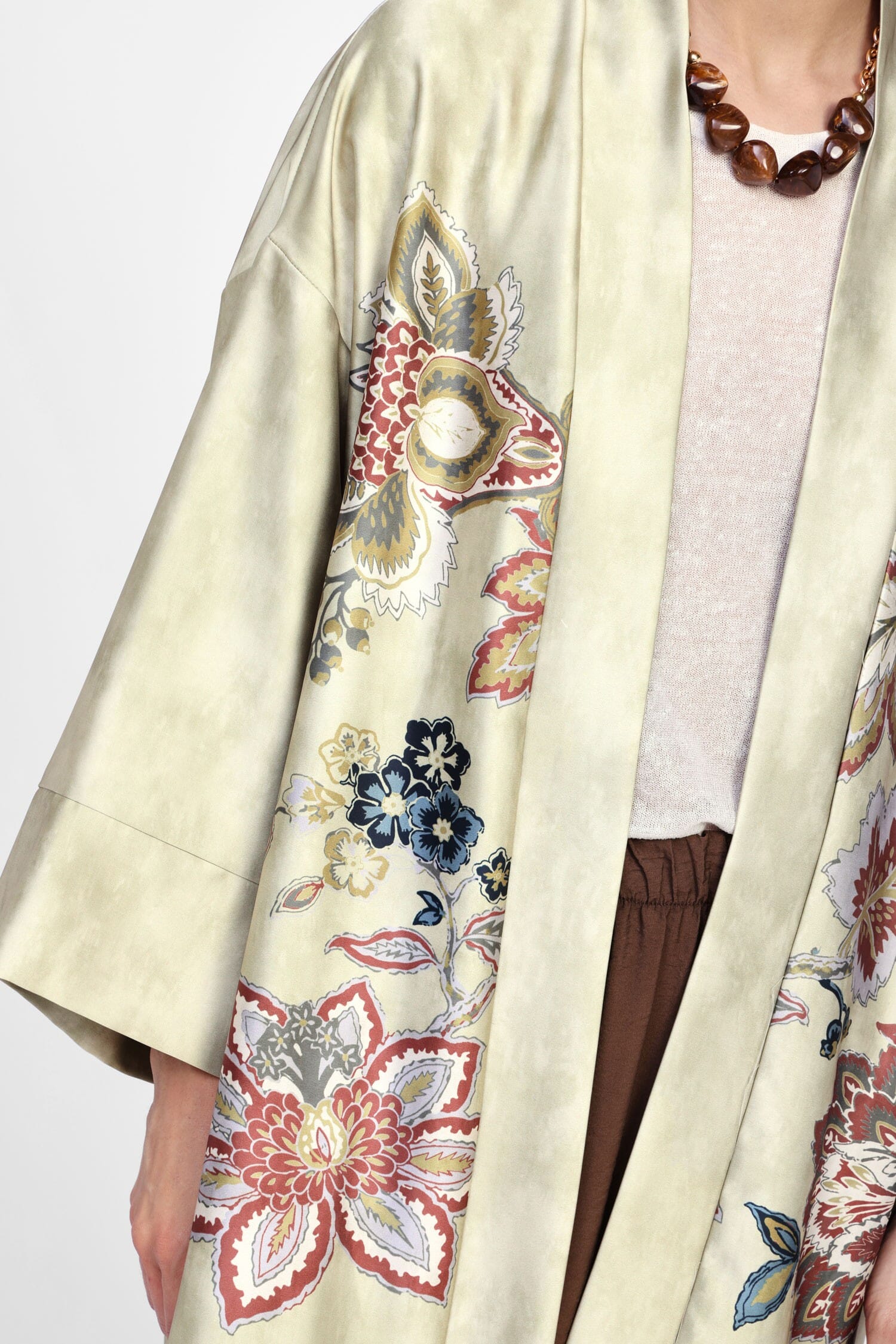 Cappotto Aperto Con Ricami Floreali Dixie