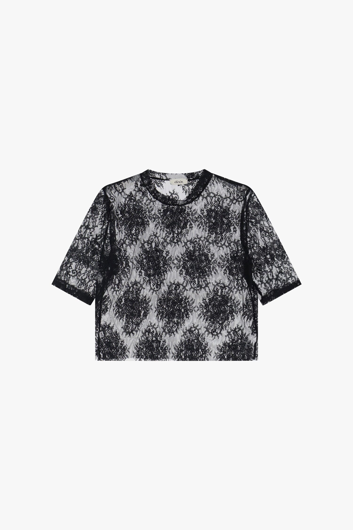 T-Shirt Corta Con Pizzo Decorativo Dixie