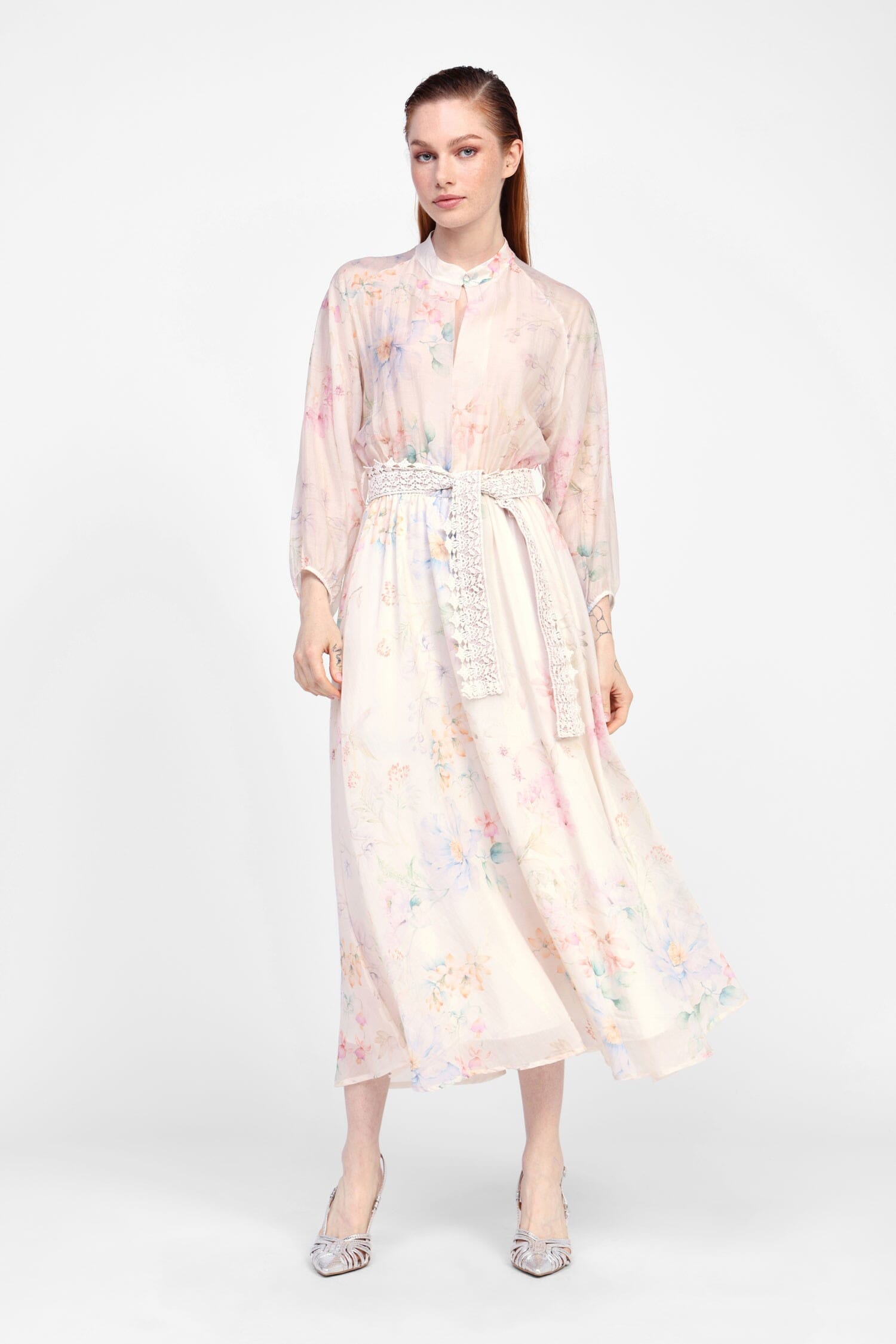 Abito Lungo Con Cintura Decorativa Dixie