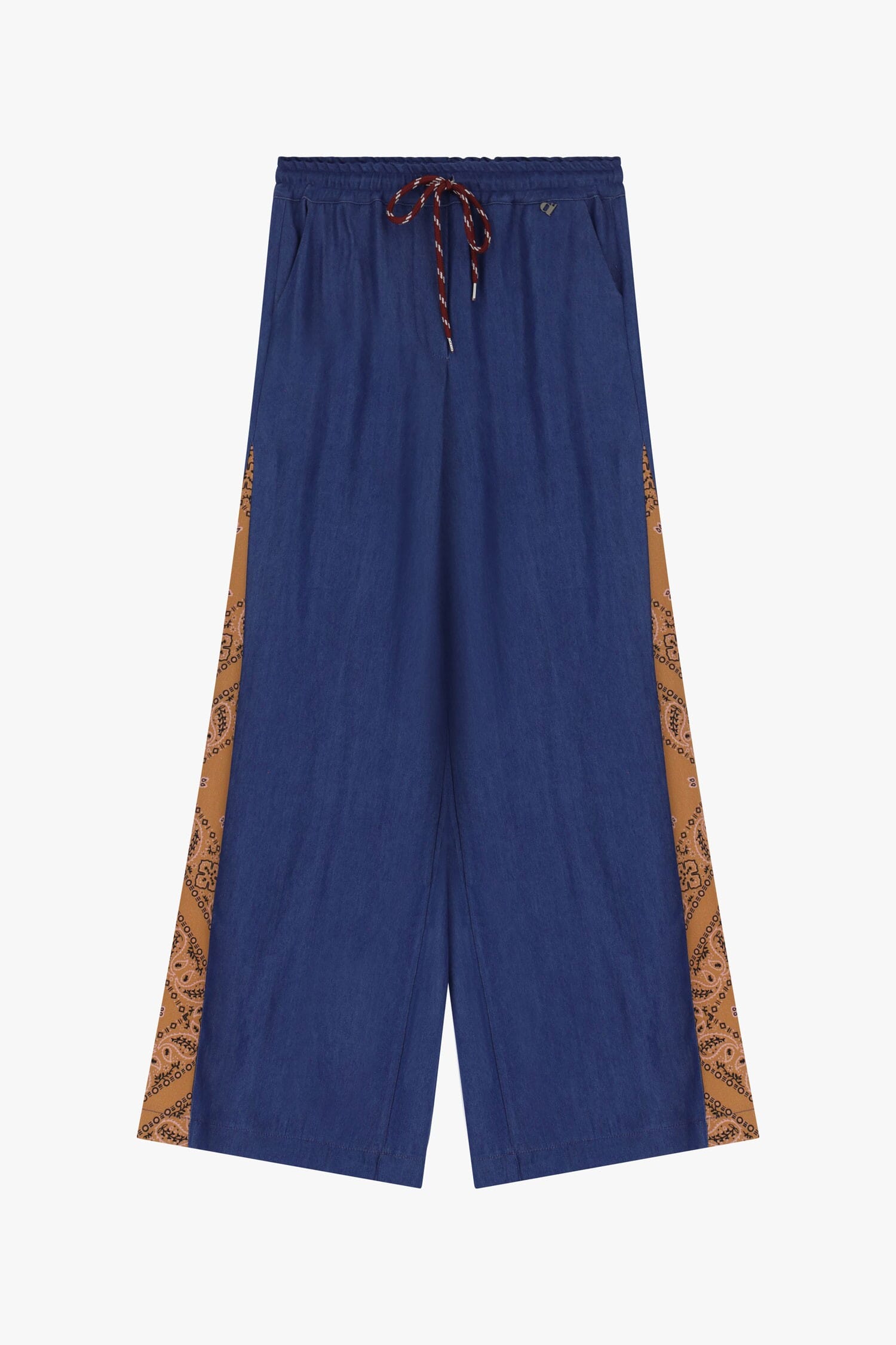 Jeans A Gamba Larga Con Coulisse E Banda Laterale In Fantasia Dixie