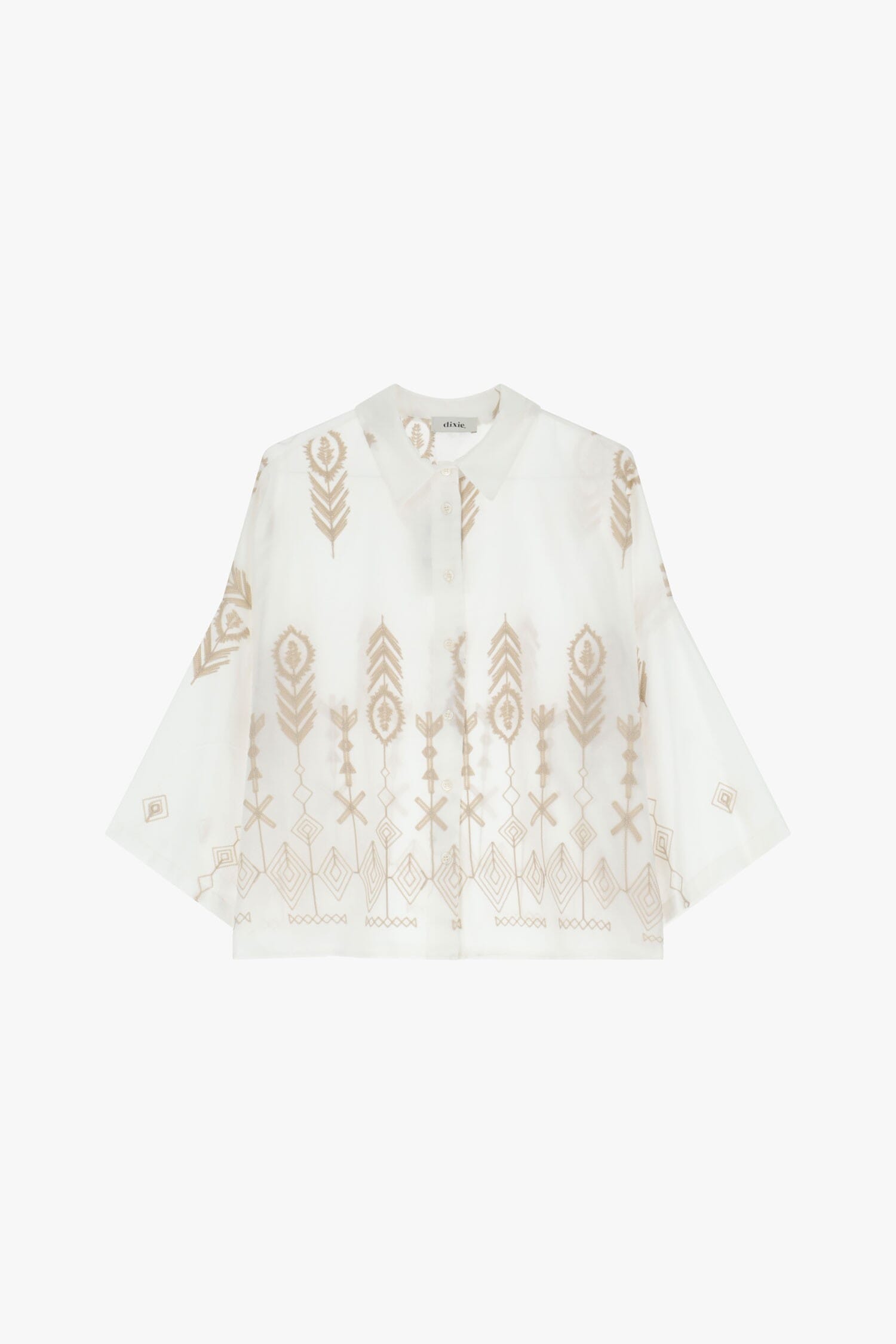 Camicia Con Maniche Larghe E Ricami Dixie