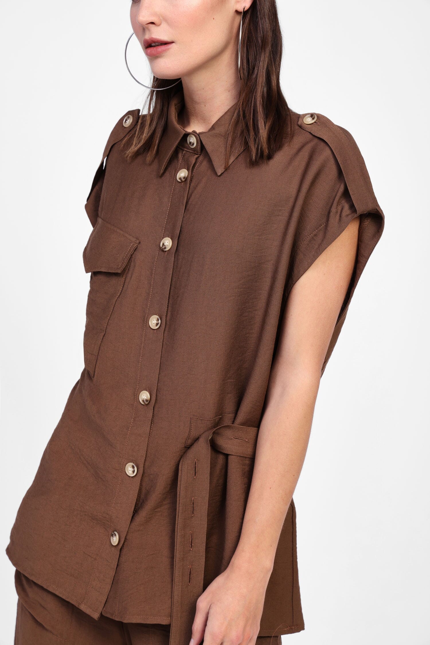 Camicia Senza Maniche Con Cintura Dixie