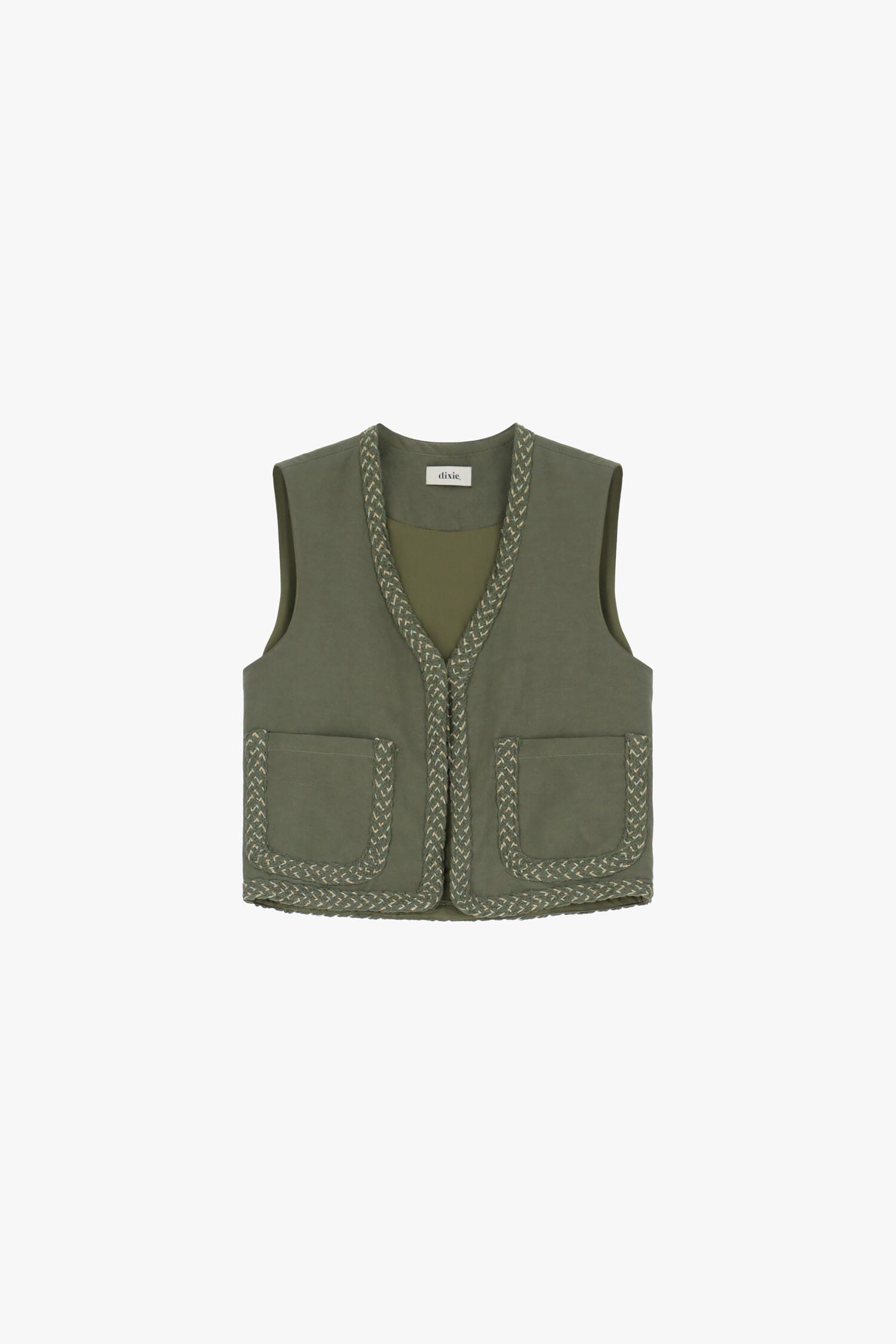 Gilet Con Tasche E Bordo Intrecciato Dixie