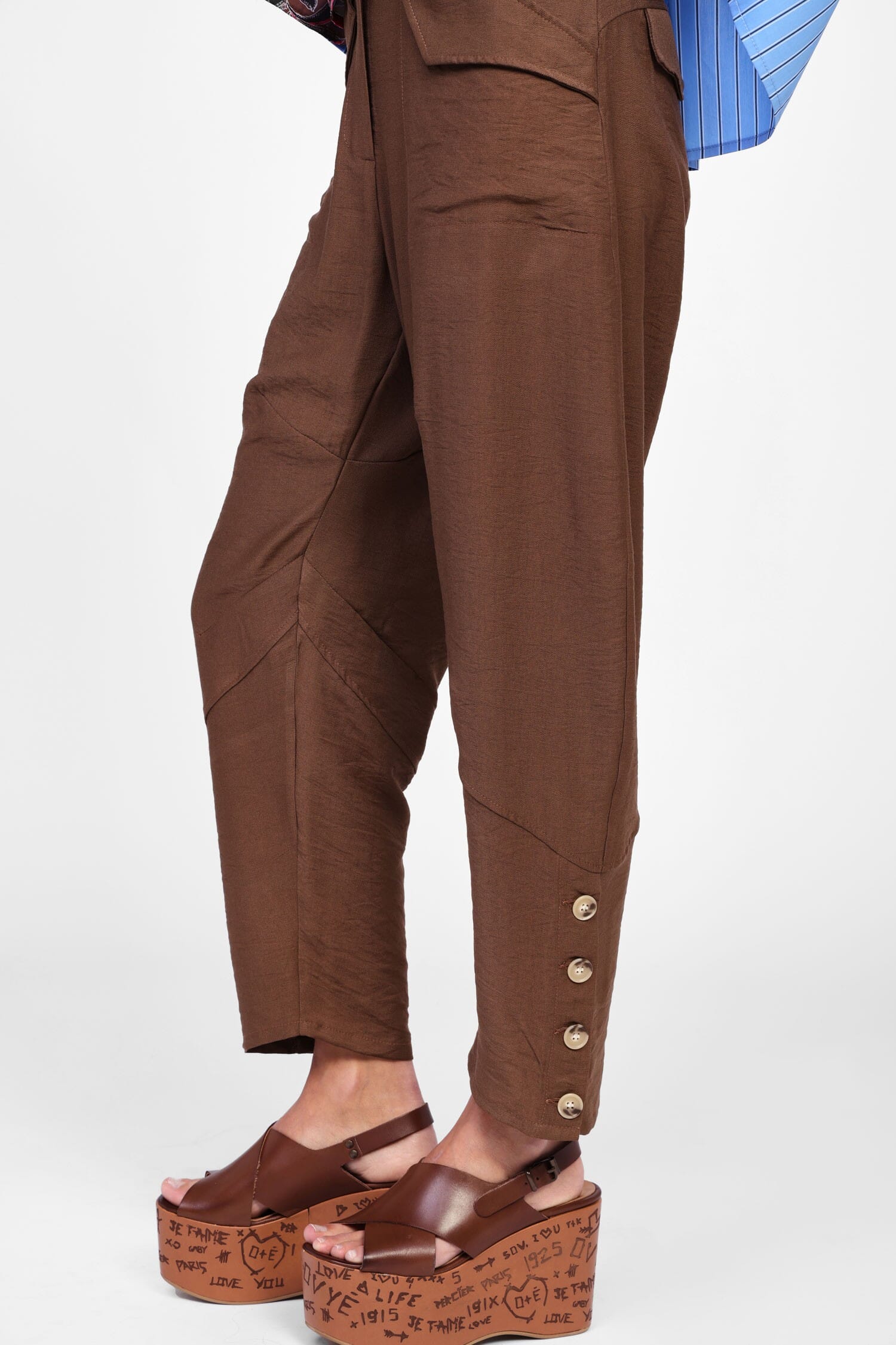 Pantaloni Chino Con Bottoni Laterali Dixie