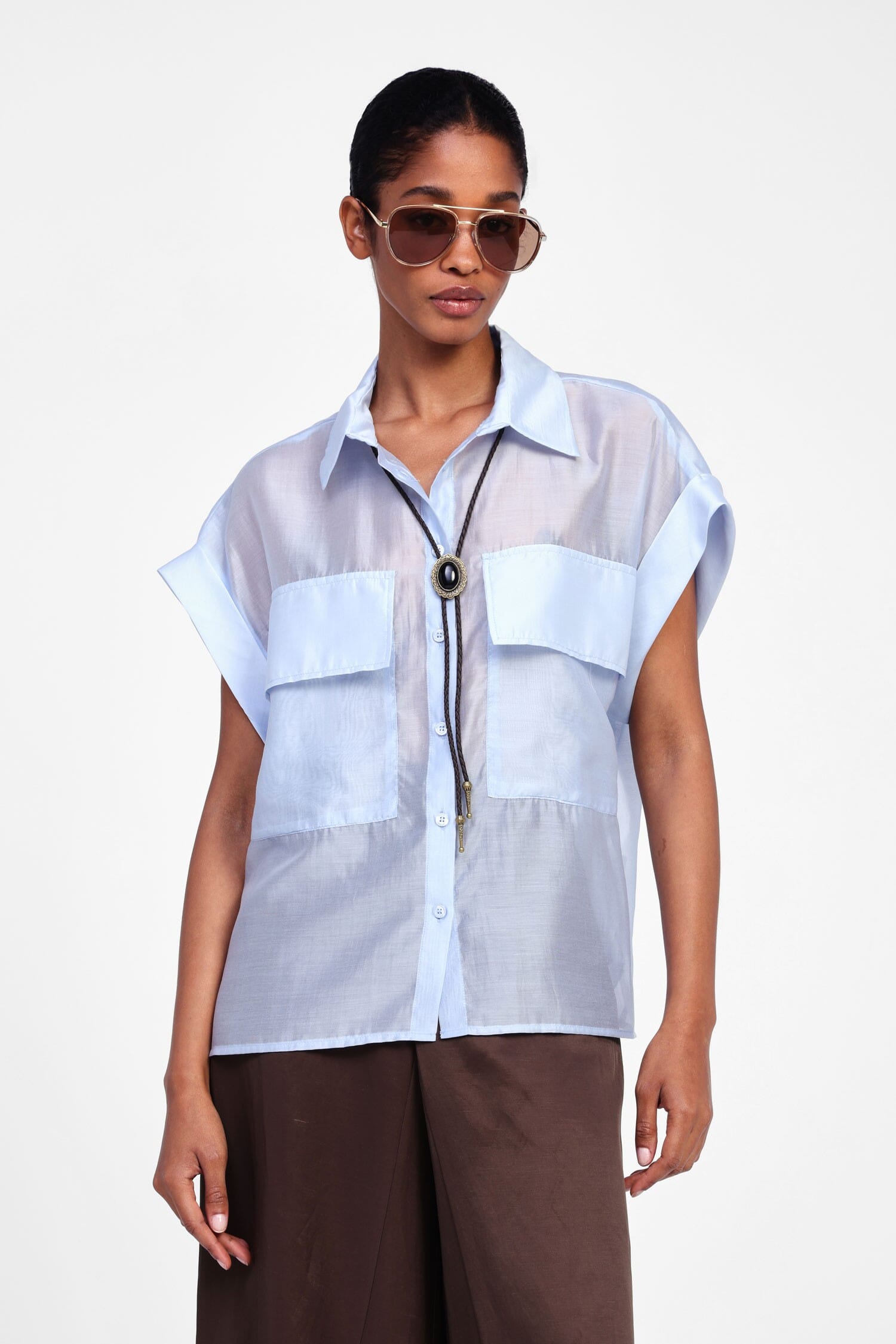 Camicia Maniche Corte Con Tasche Dixie