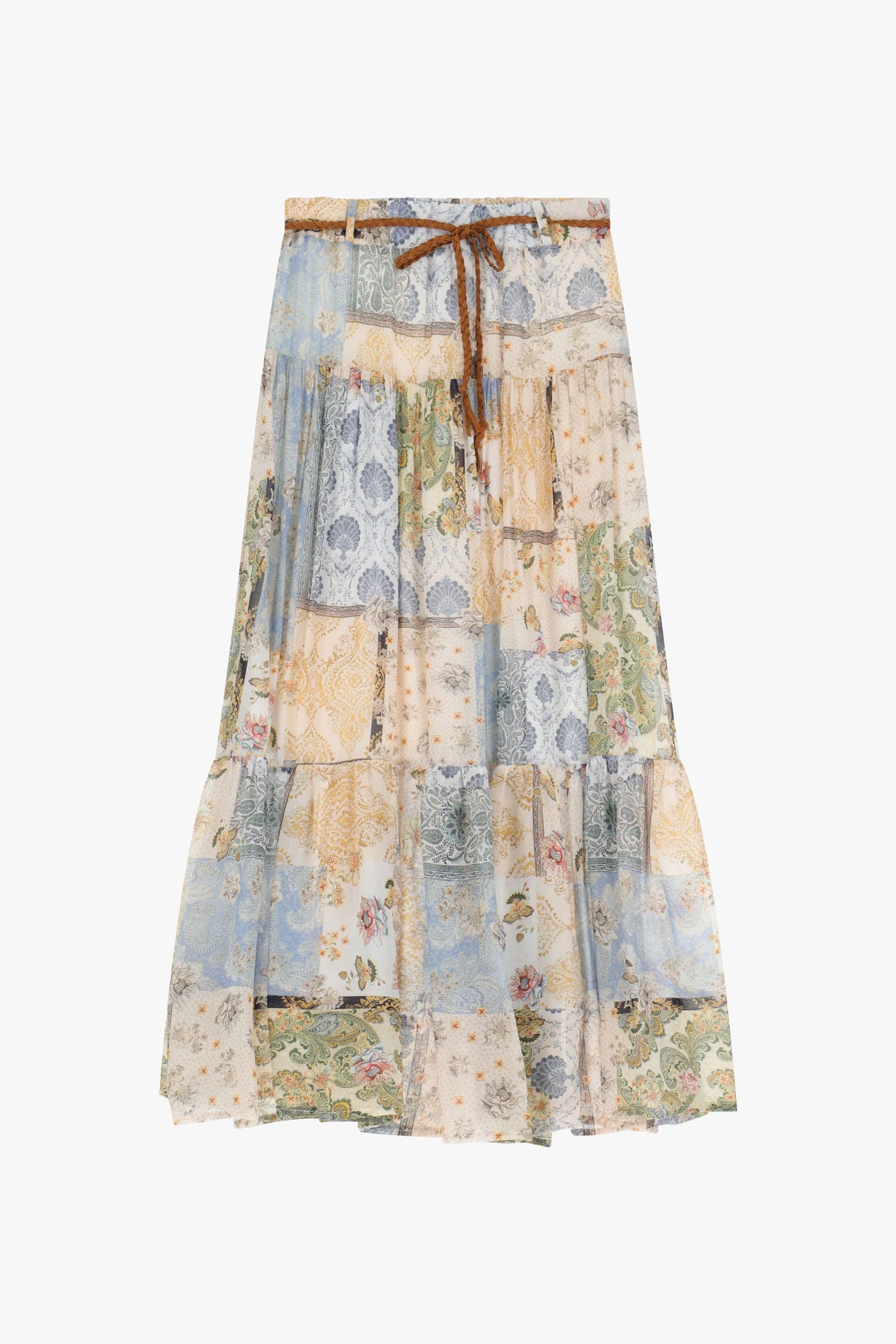Dixie Detailed Print Long Skirt