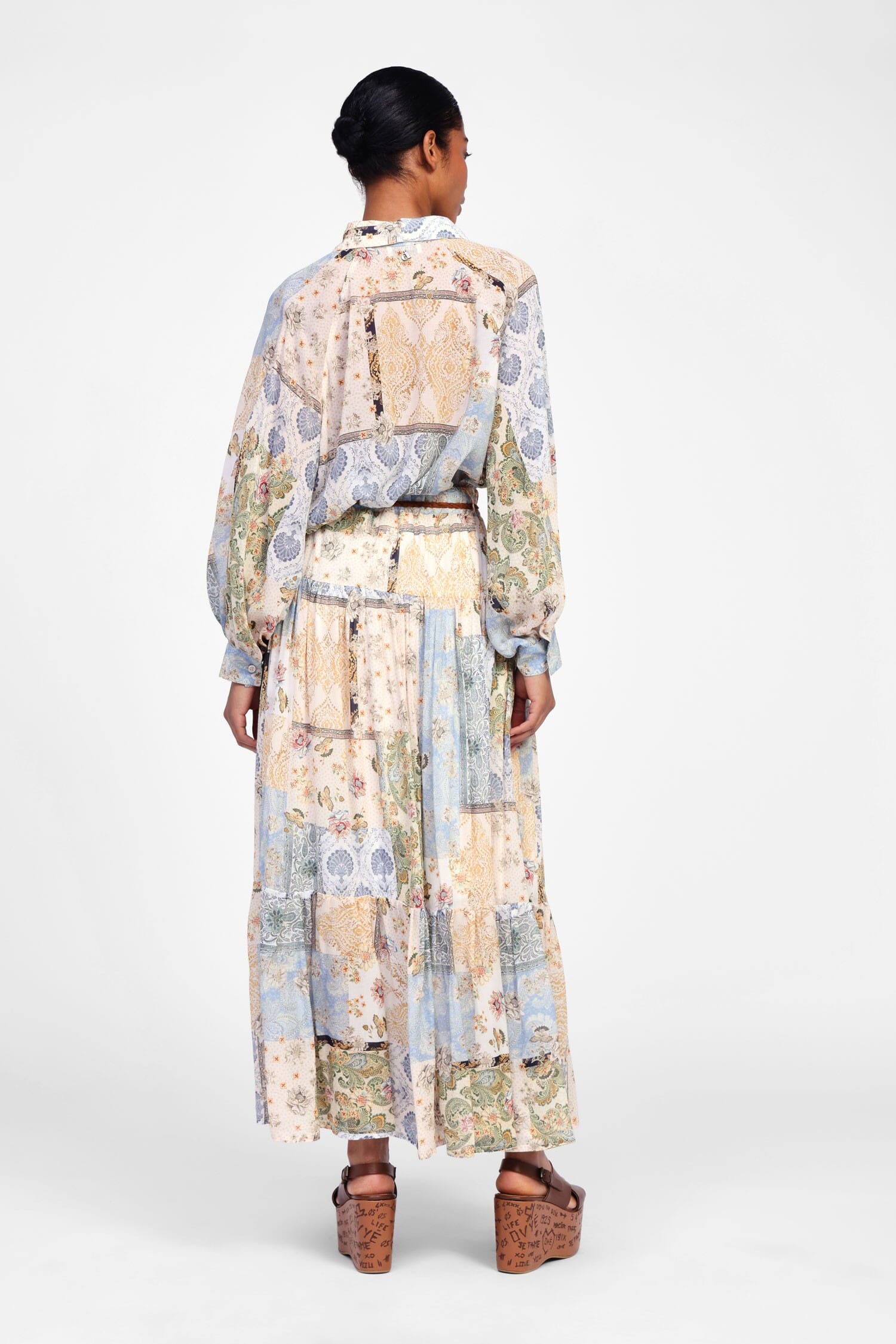 Dixie Detailed Print Long Skirt