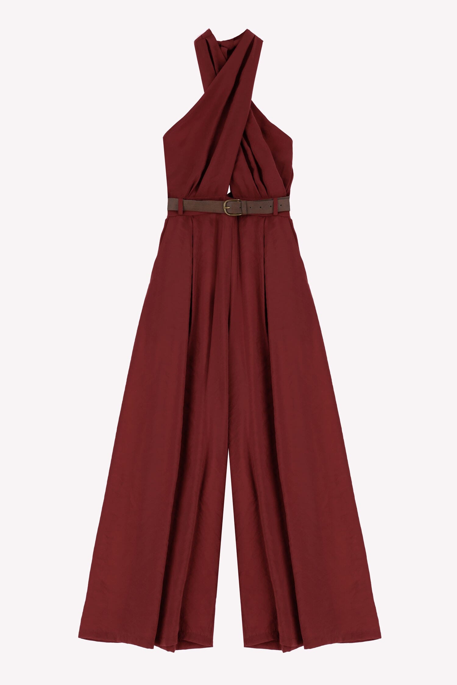 Jumpsuit With Belt And Cross Neckline Dixie