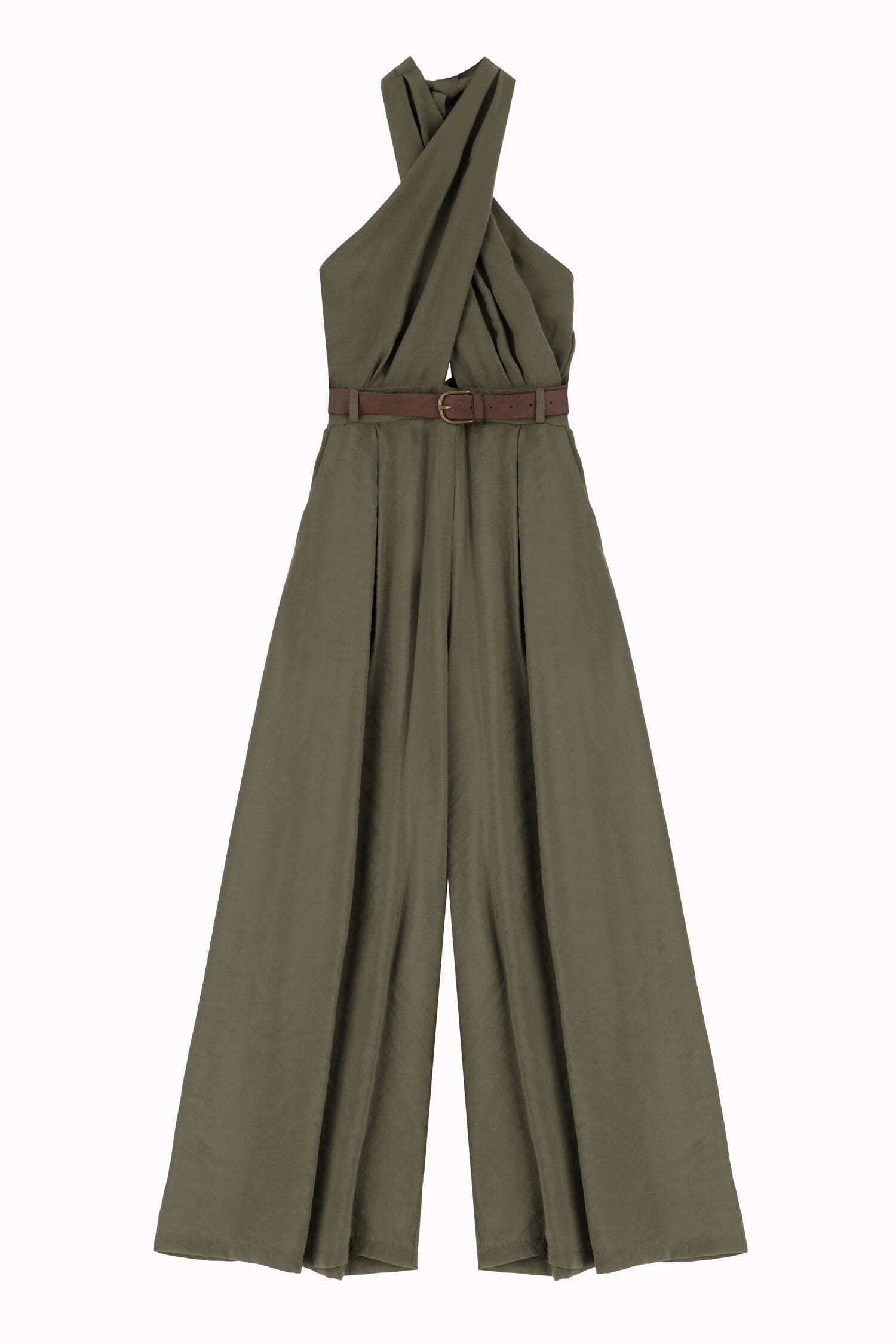 Jumpsuit With Belt And Cross Neckline Dixie