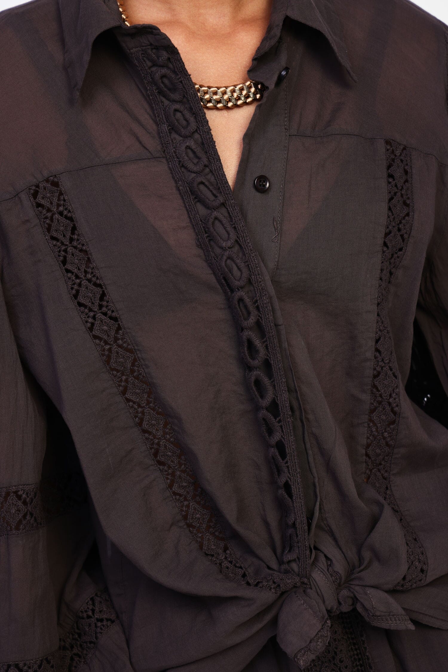 Camicetta Con Pizzo E Nodo Frontale Dixie