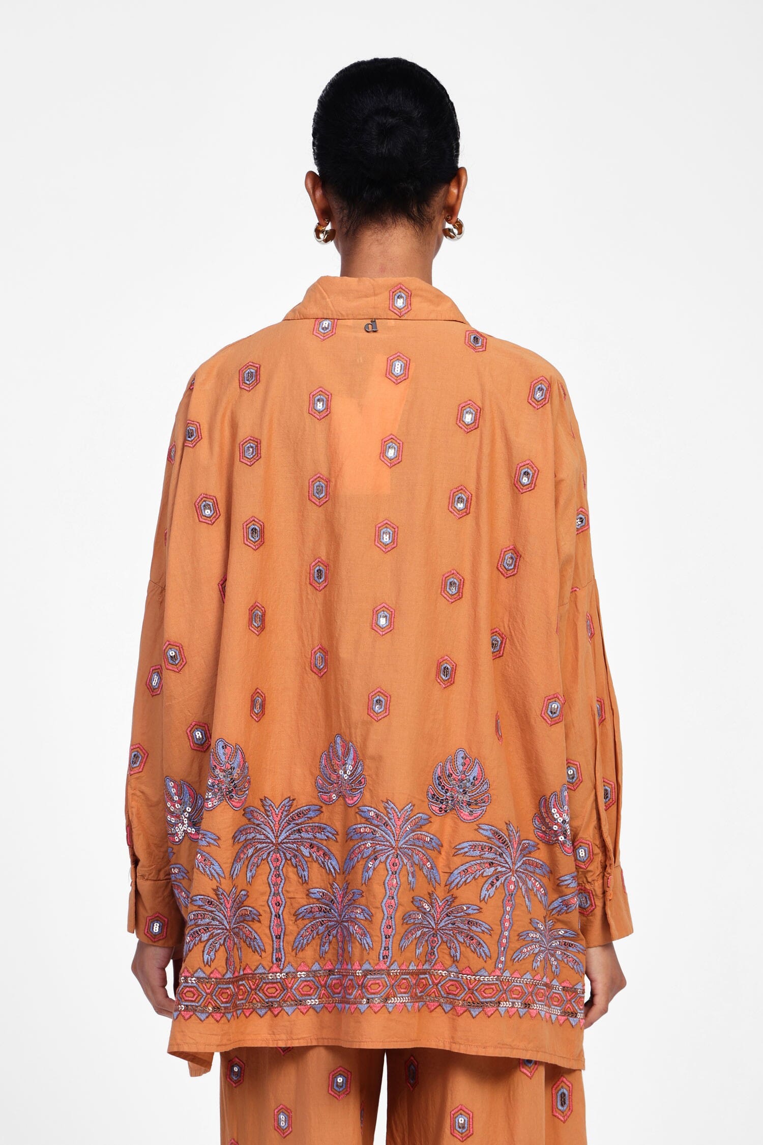 Camicia Con Motivo Tropicale E Bottoni Dixie