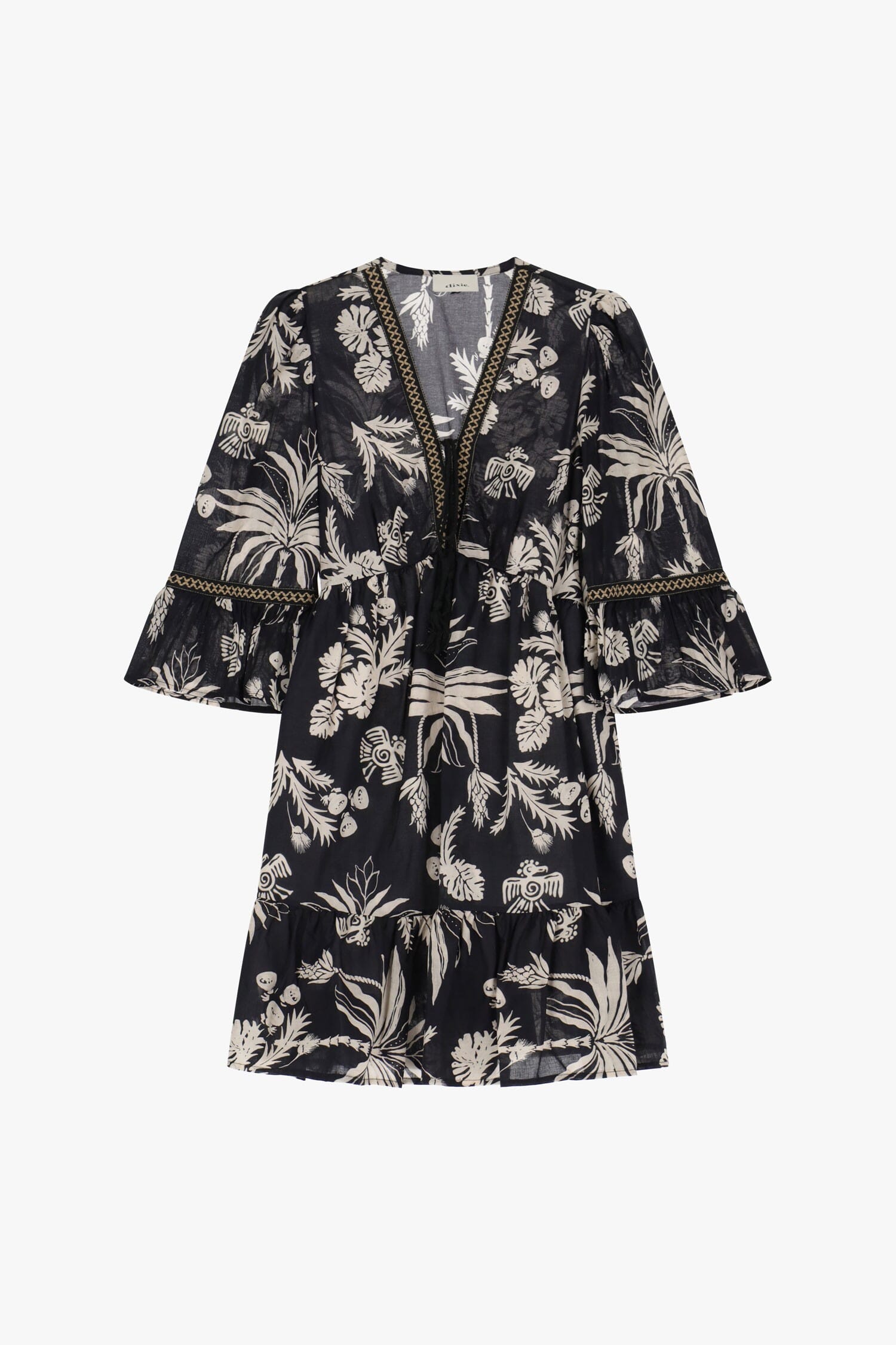 Abito Corto Con Stampa Floreale E Maniche Ampie Dixie