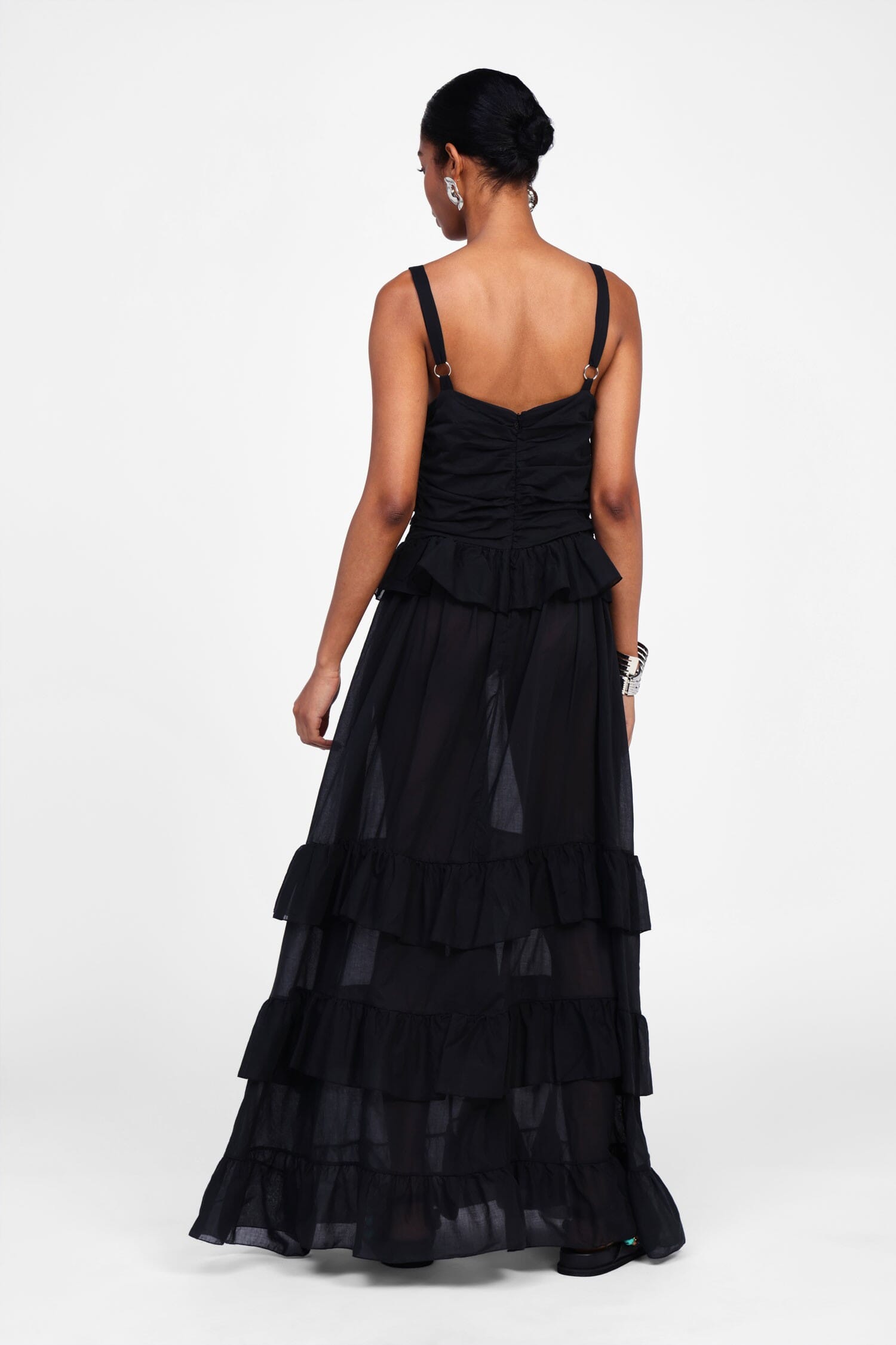 Robe à volants et à fines bretelles Dixie