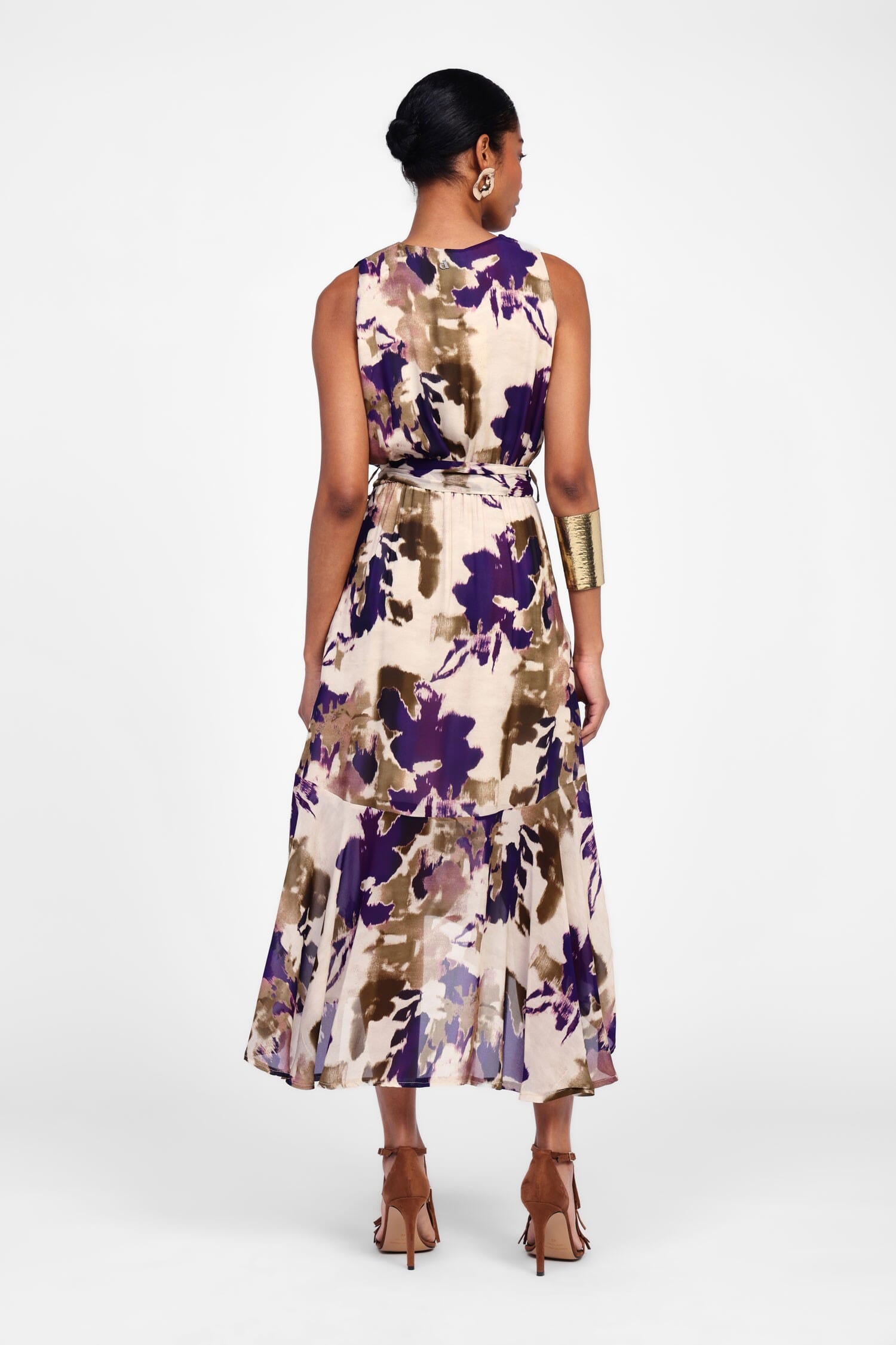 Robe longue à imprimé floral et ceinture Dixie