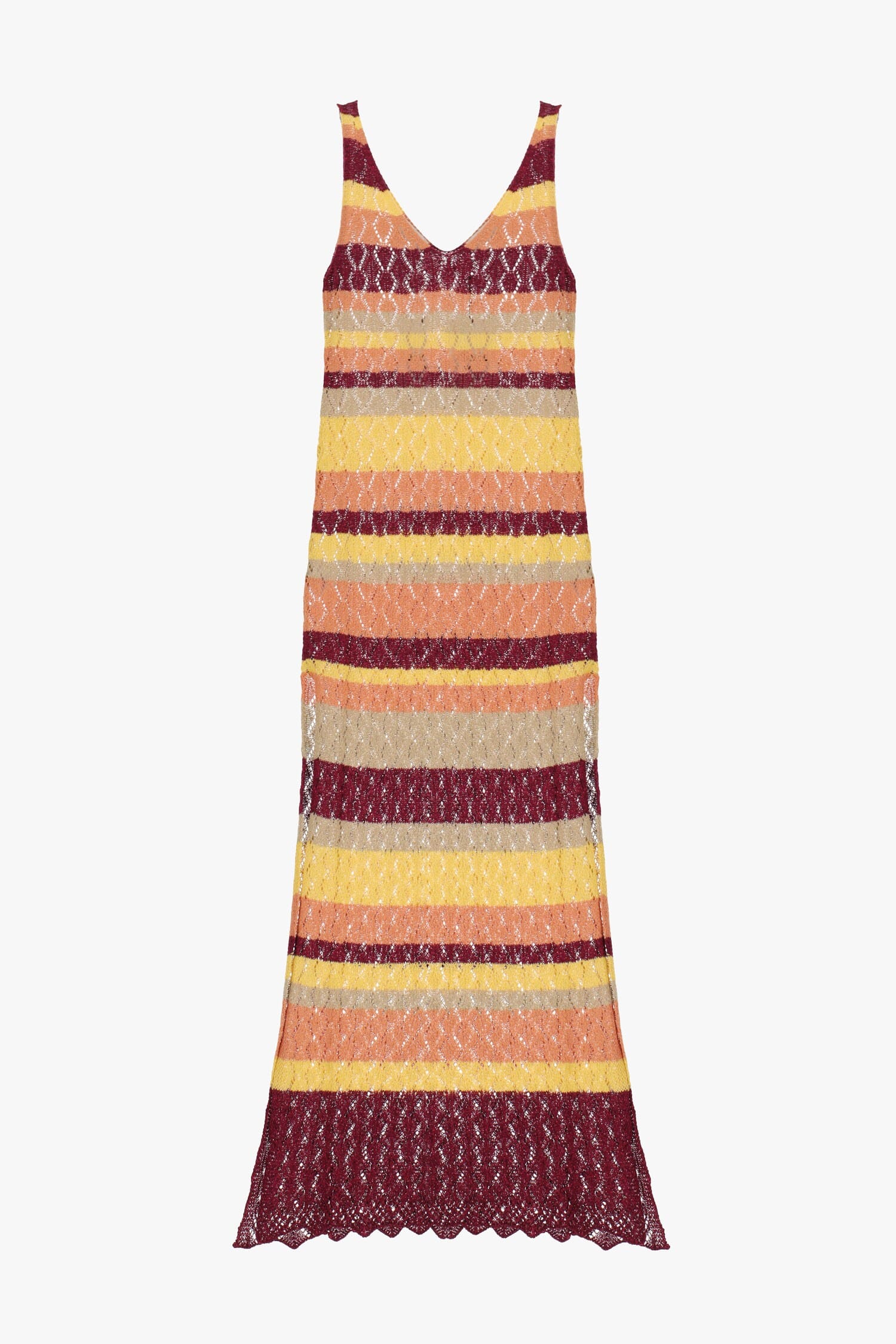 Abito Lungo A Righe Multicolore Dixie