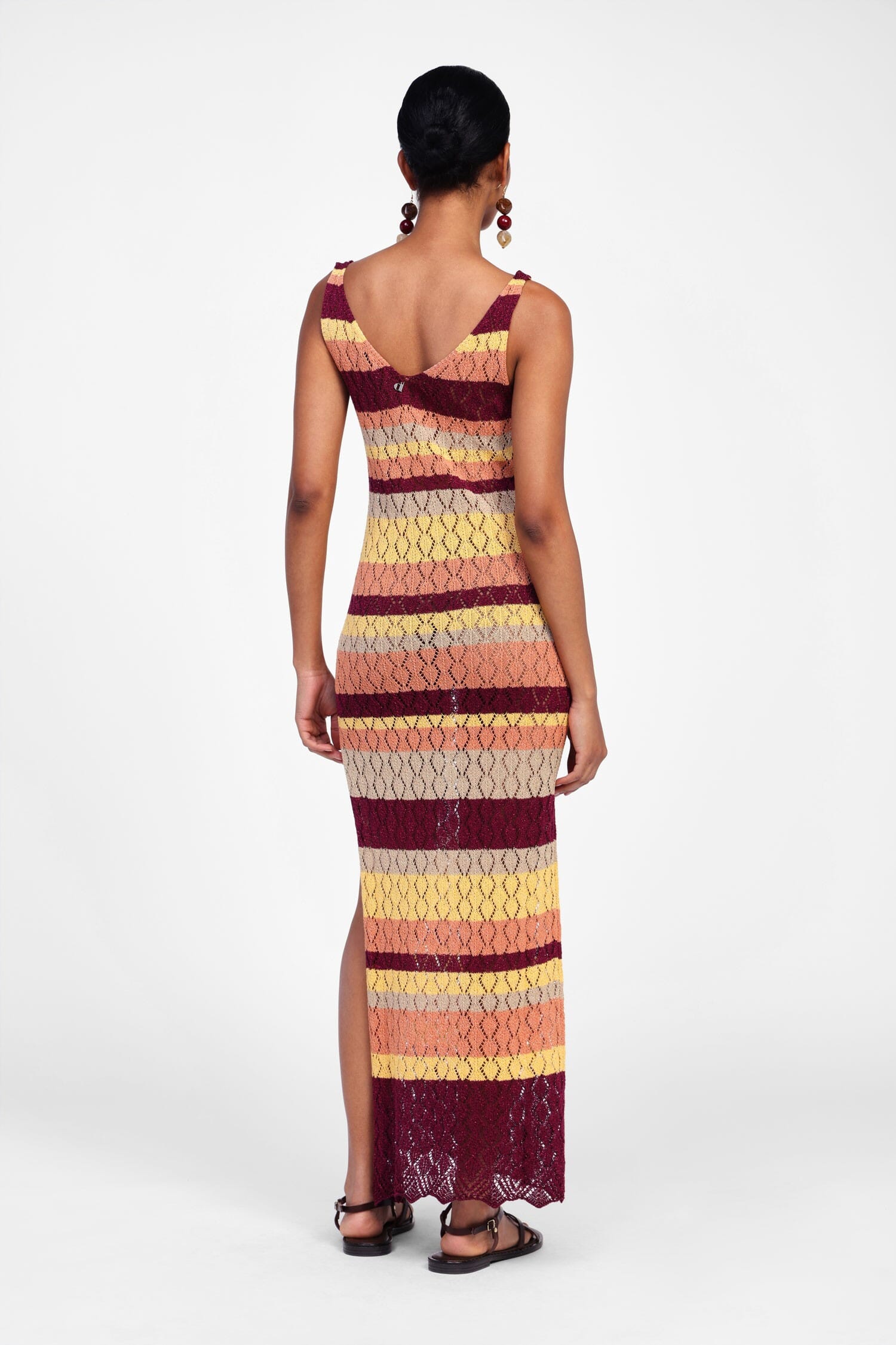 Abito Lungo A Righe Multicolore Dixie