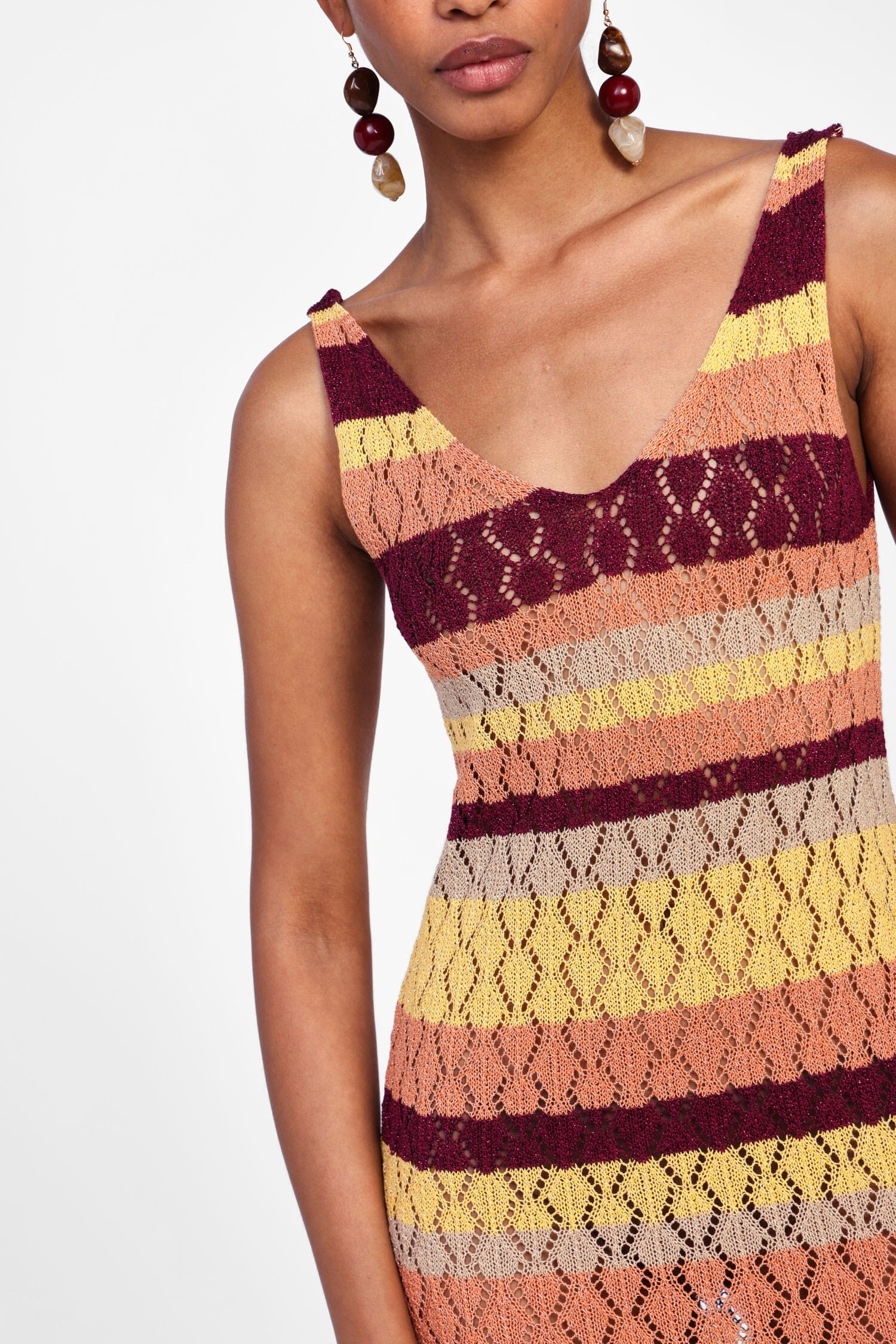 Abito Lungo A Righe Multicolore Dixie