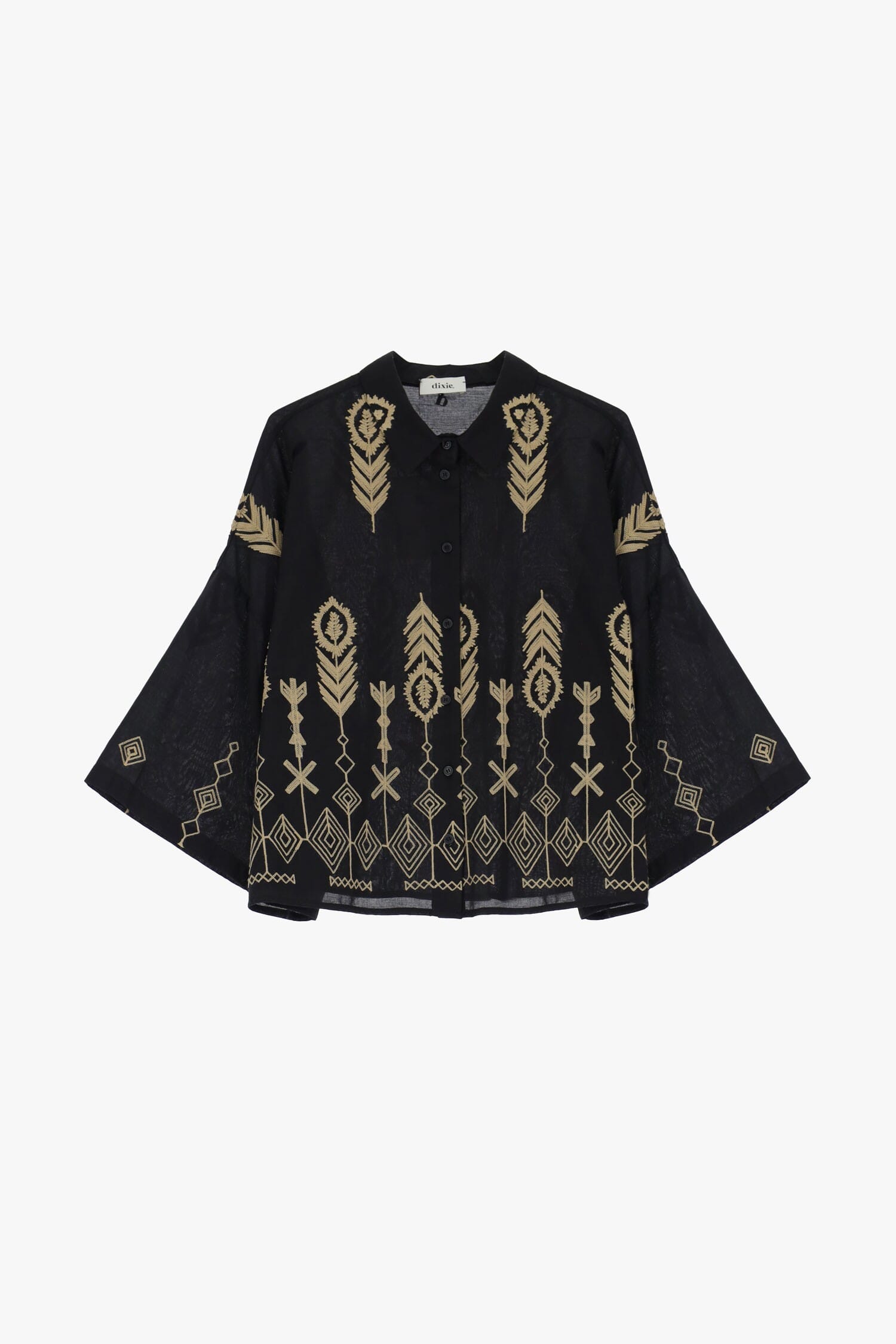 Camicia Con Maniche Larghe E Ricami Dixie