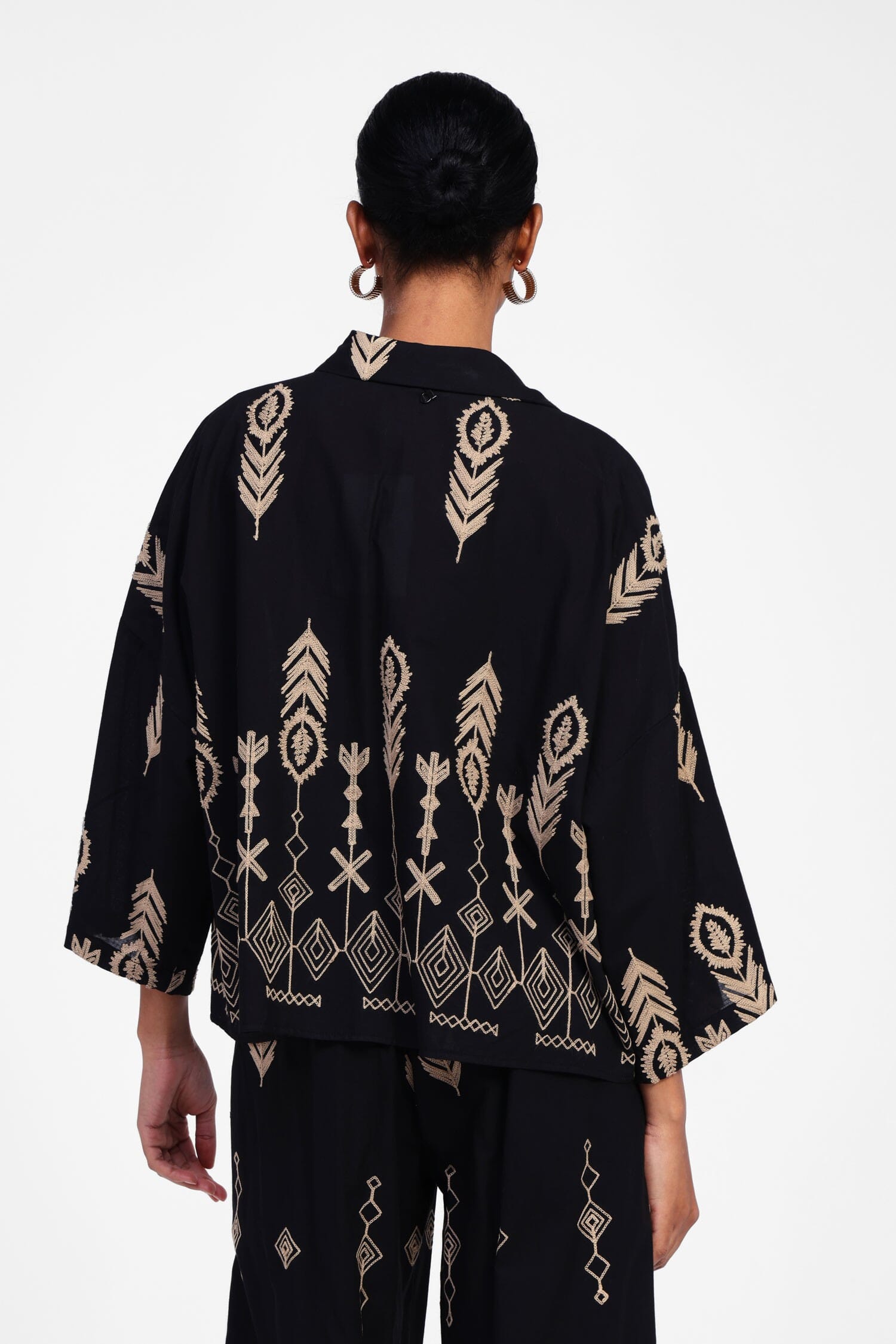 Camicia Con Maniche Larghe E Ricami Dixie