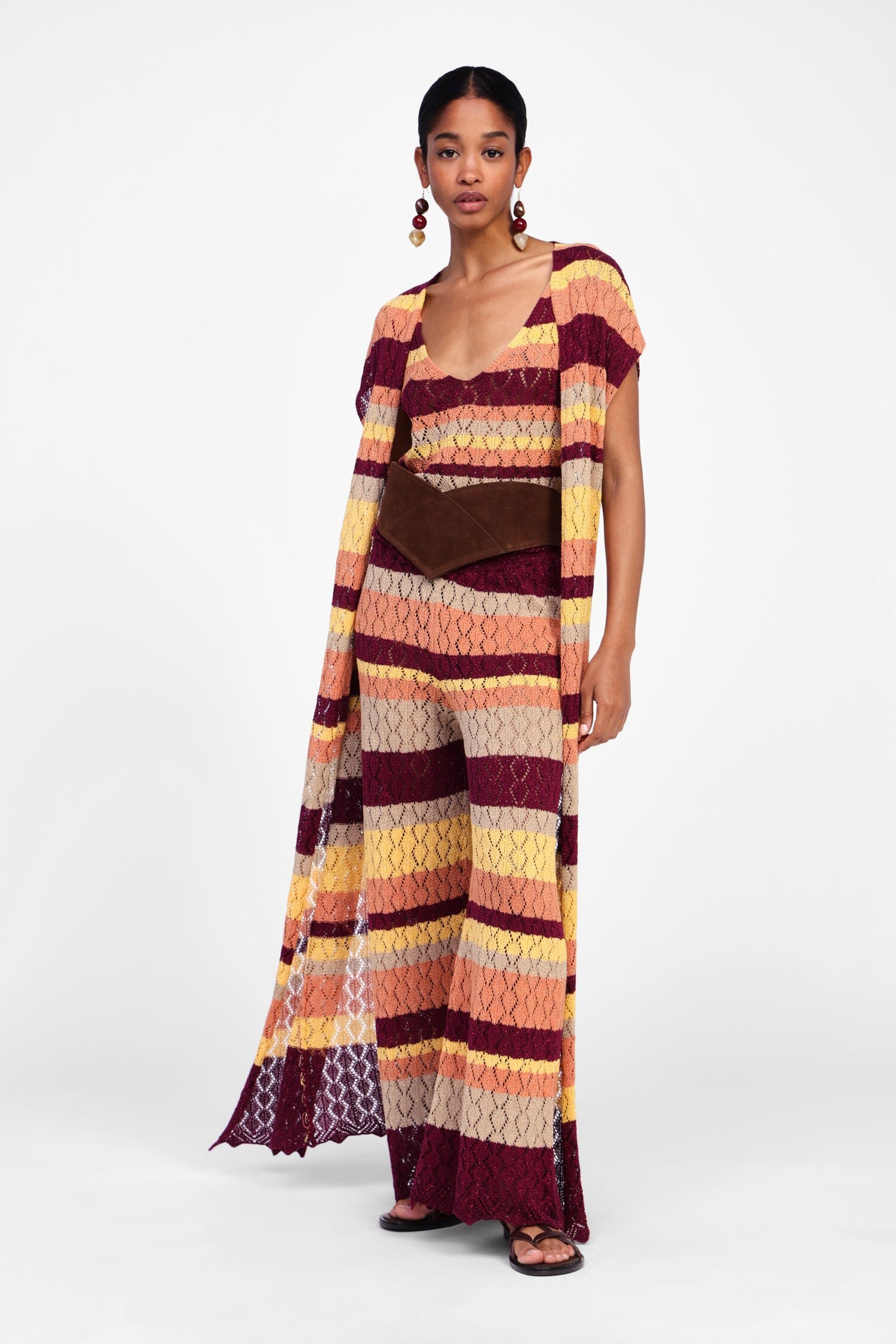 Cappotto Lungo Con Motivo A Righe Dixie