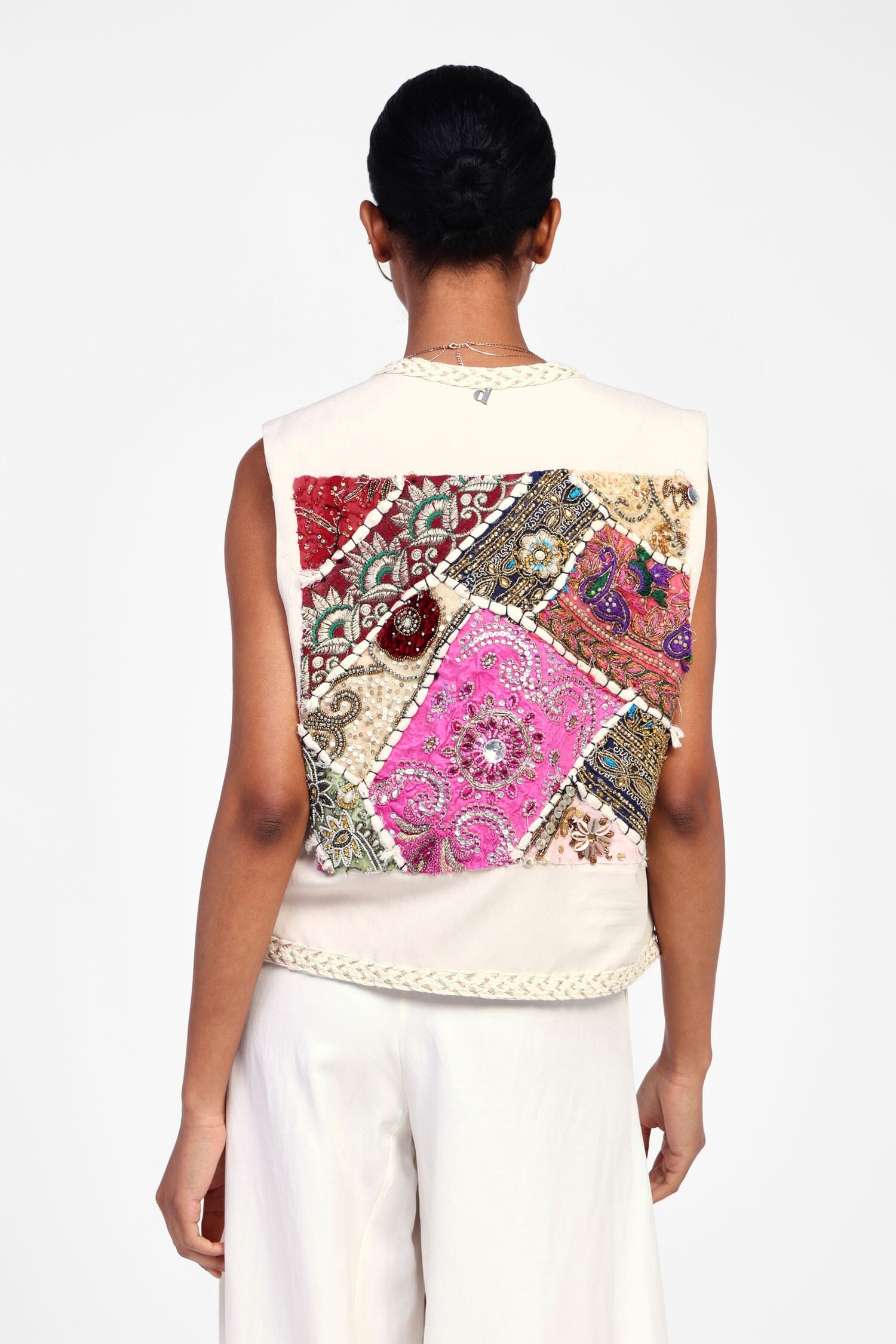 Gilet Con Tasche E Bordo Intrecciato Dixie