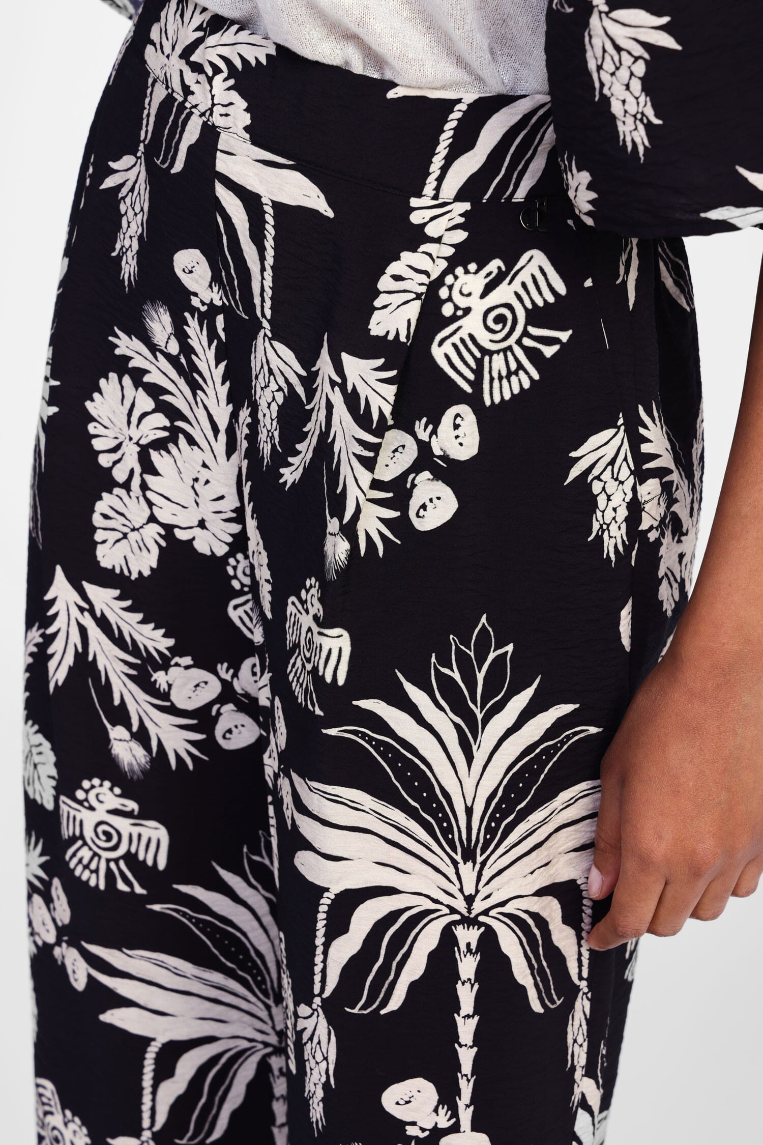 Pantalon de palais à motifs tropicaux Dixie