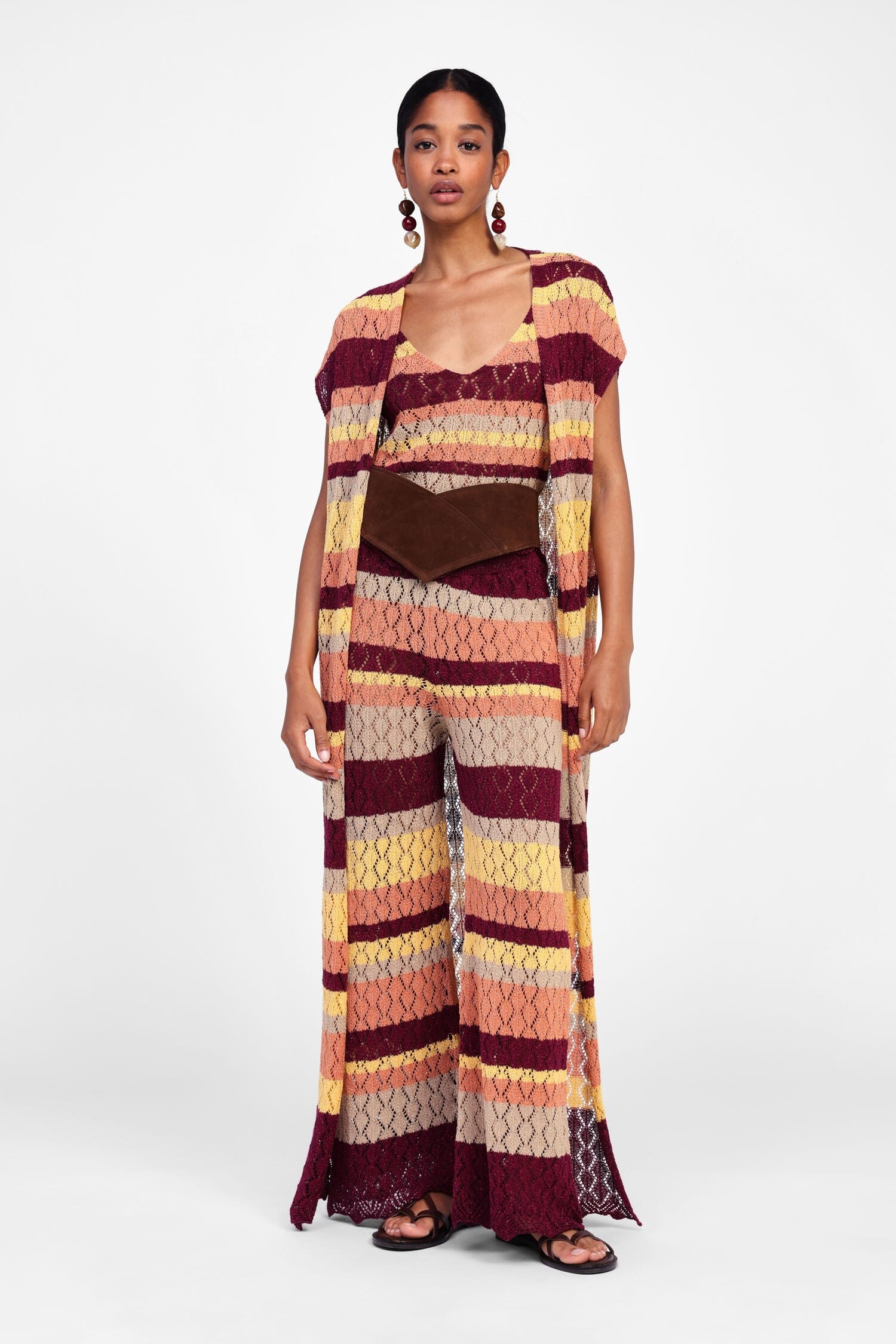 Pantaloni Svasati A Righe Strutturate Dixie