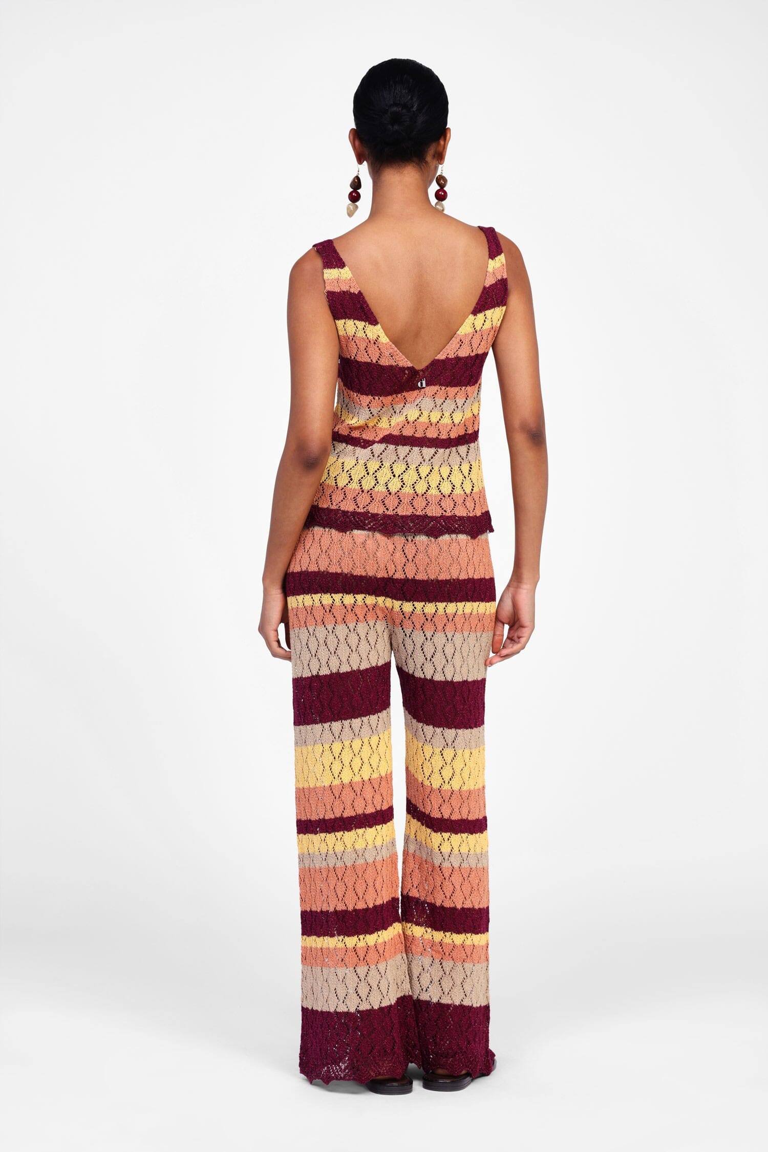 Pantaloni Svasati A Righe Strutturate Dixie