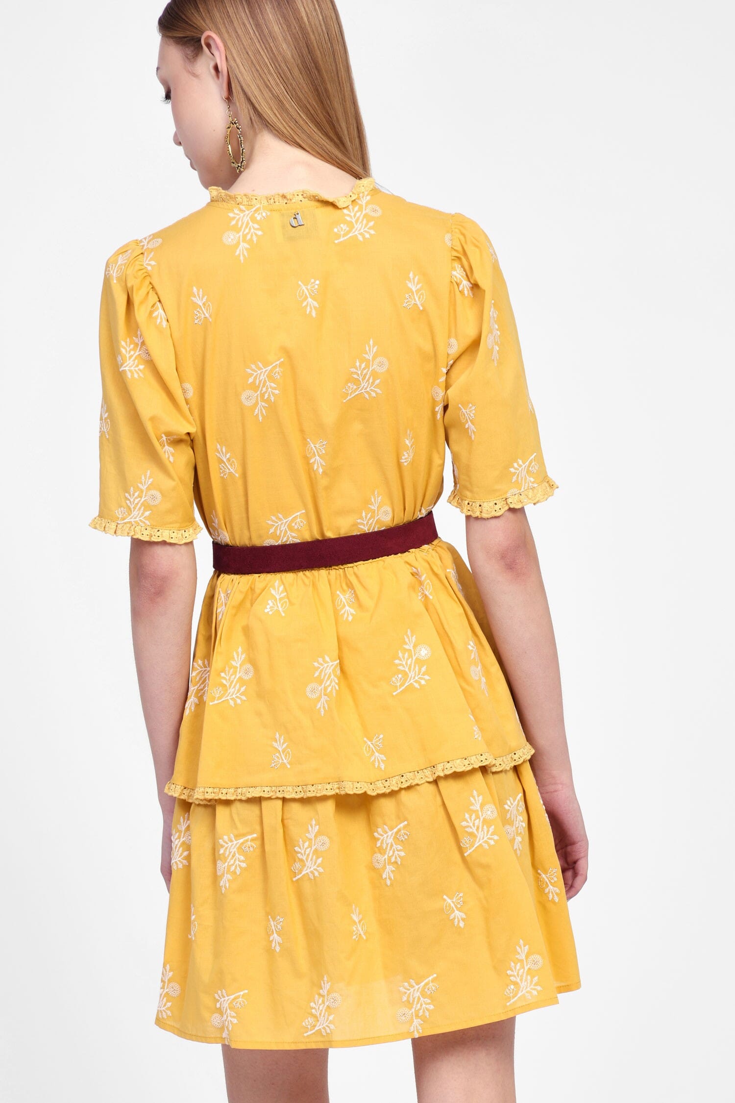 Abito Corto Con Stampa Floreale E Cintura Dixie