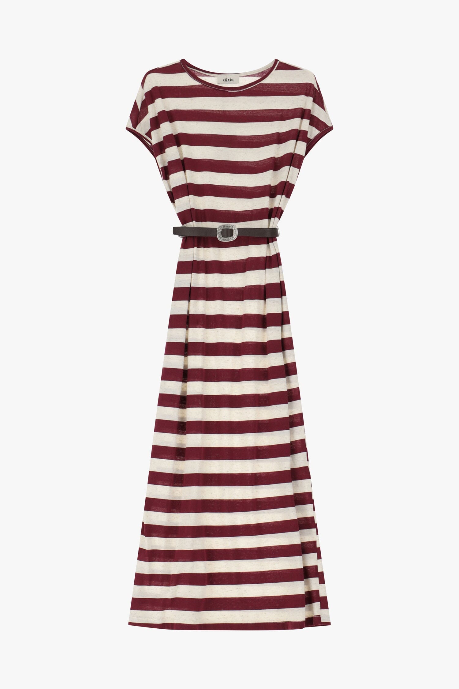 Abito Midi A Righe Con Cintura Dixie