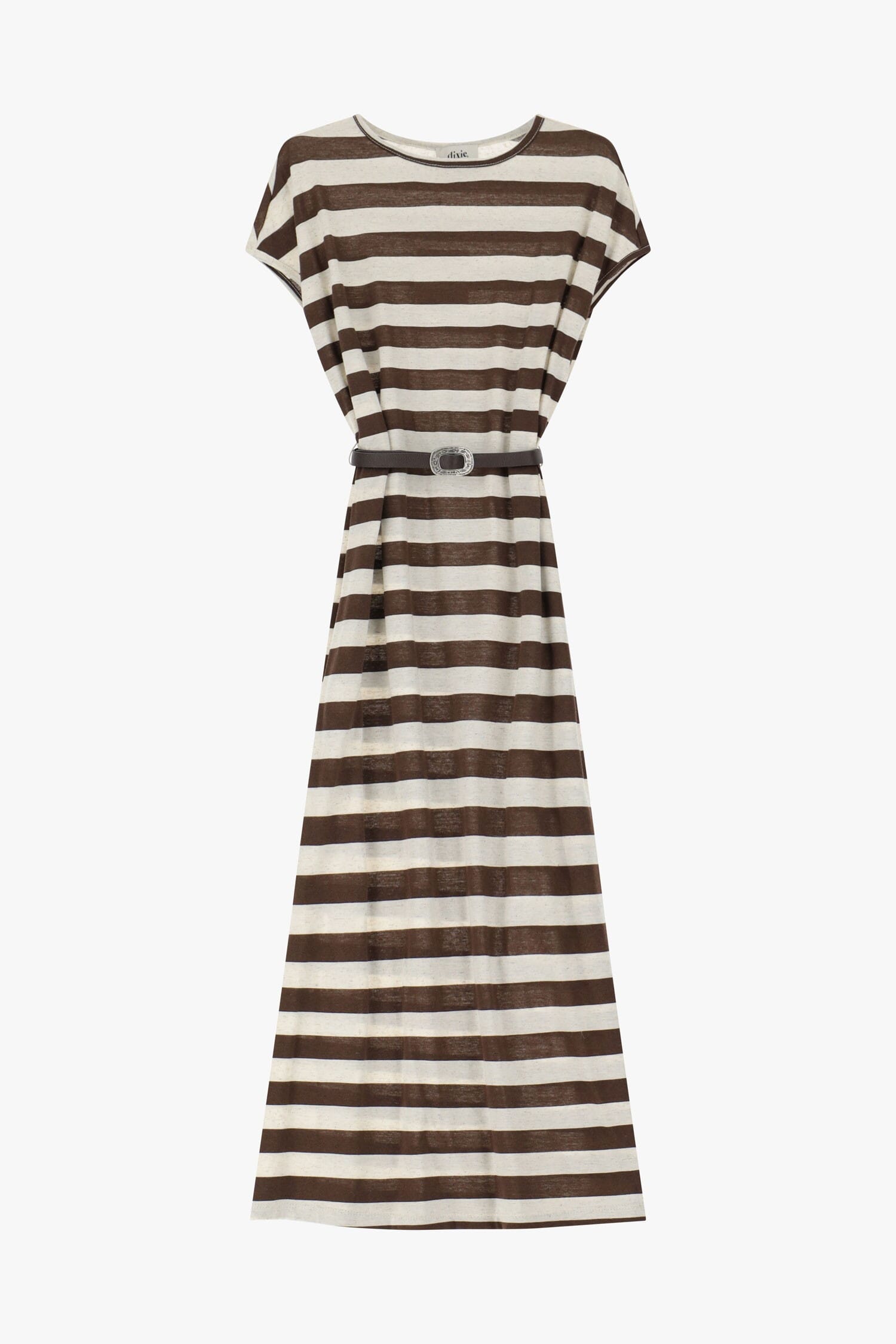 Abito Midi A Righe Con Cintura Dixie