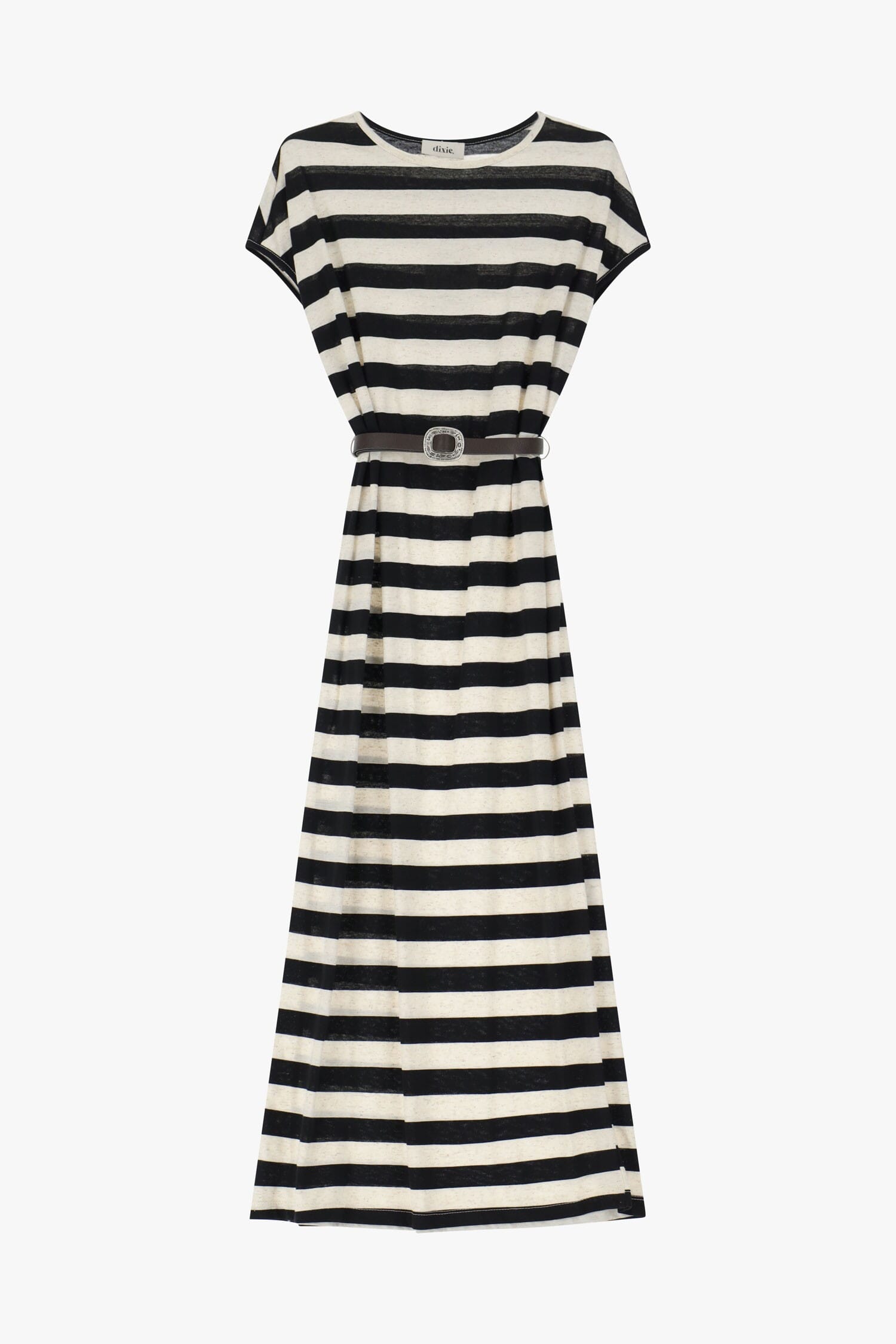 Abito Midi A Righe Con Cintura Dixie