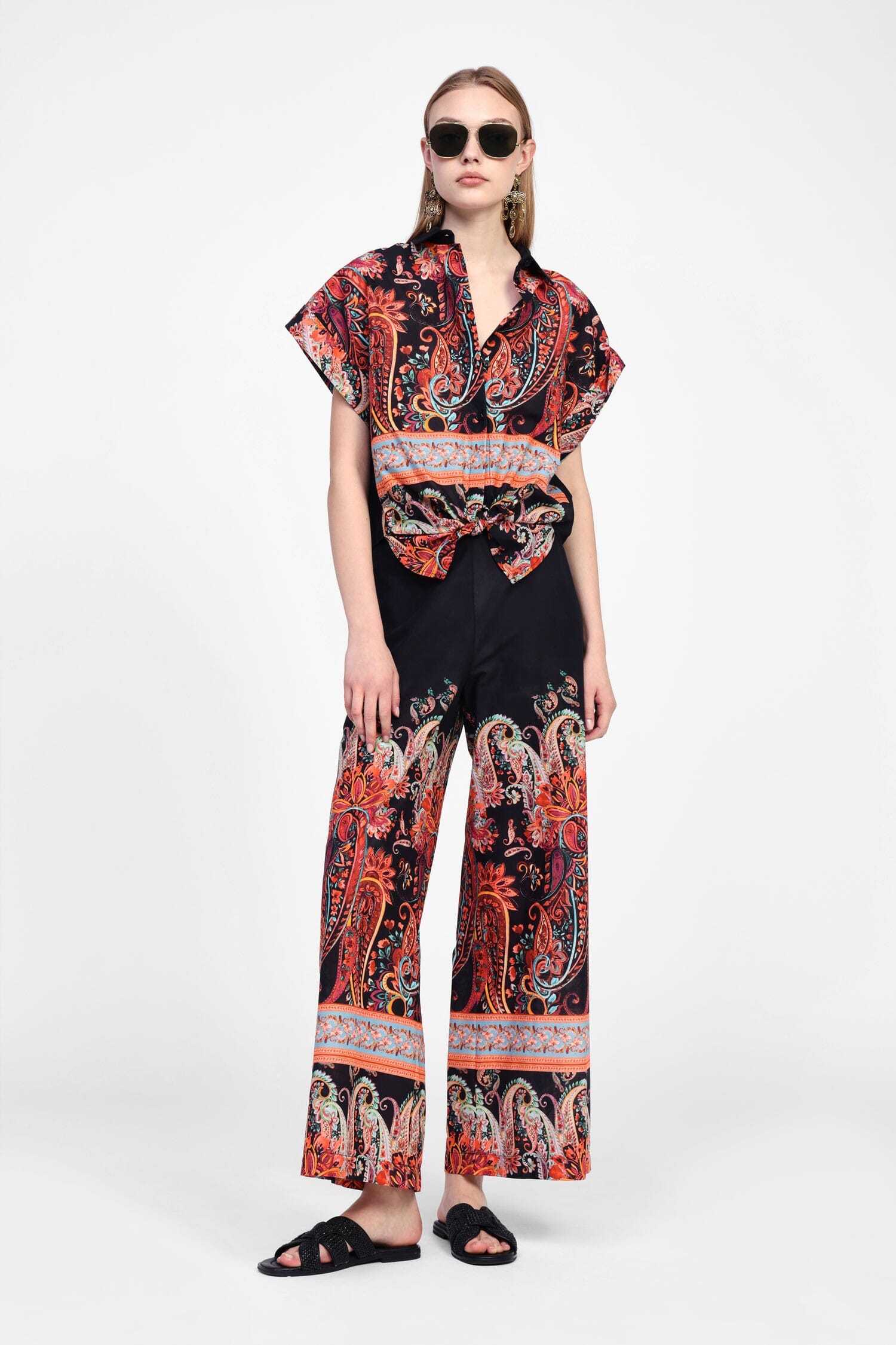 Pantaloni Ampia Stampa Floreale Dixie