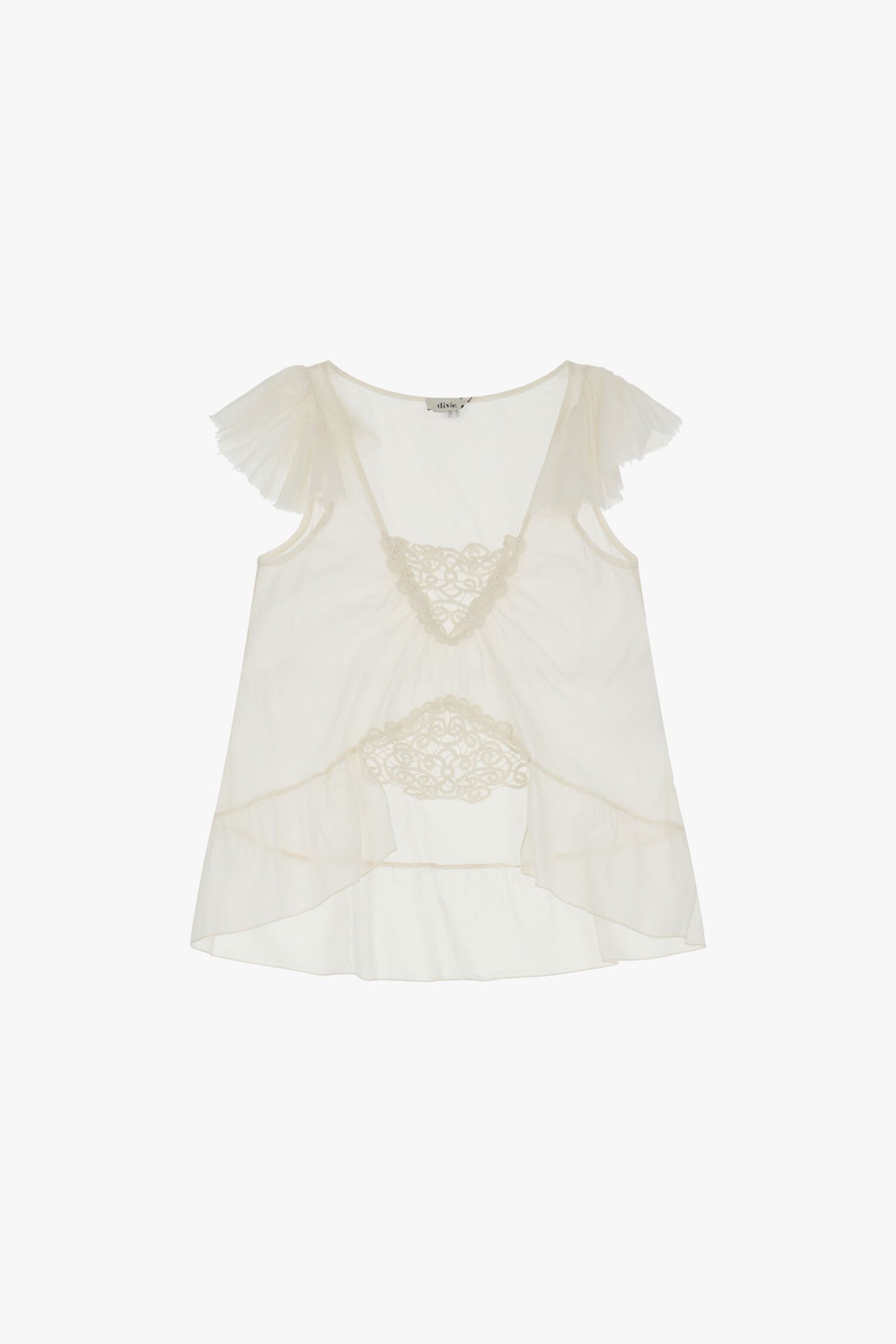 Top Svasato Con Ricami E Volant Dixie