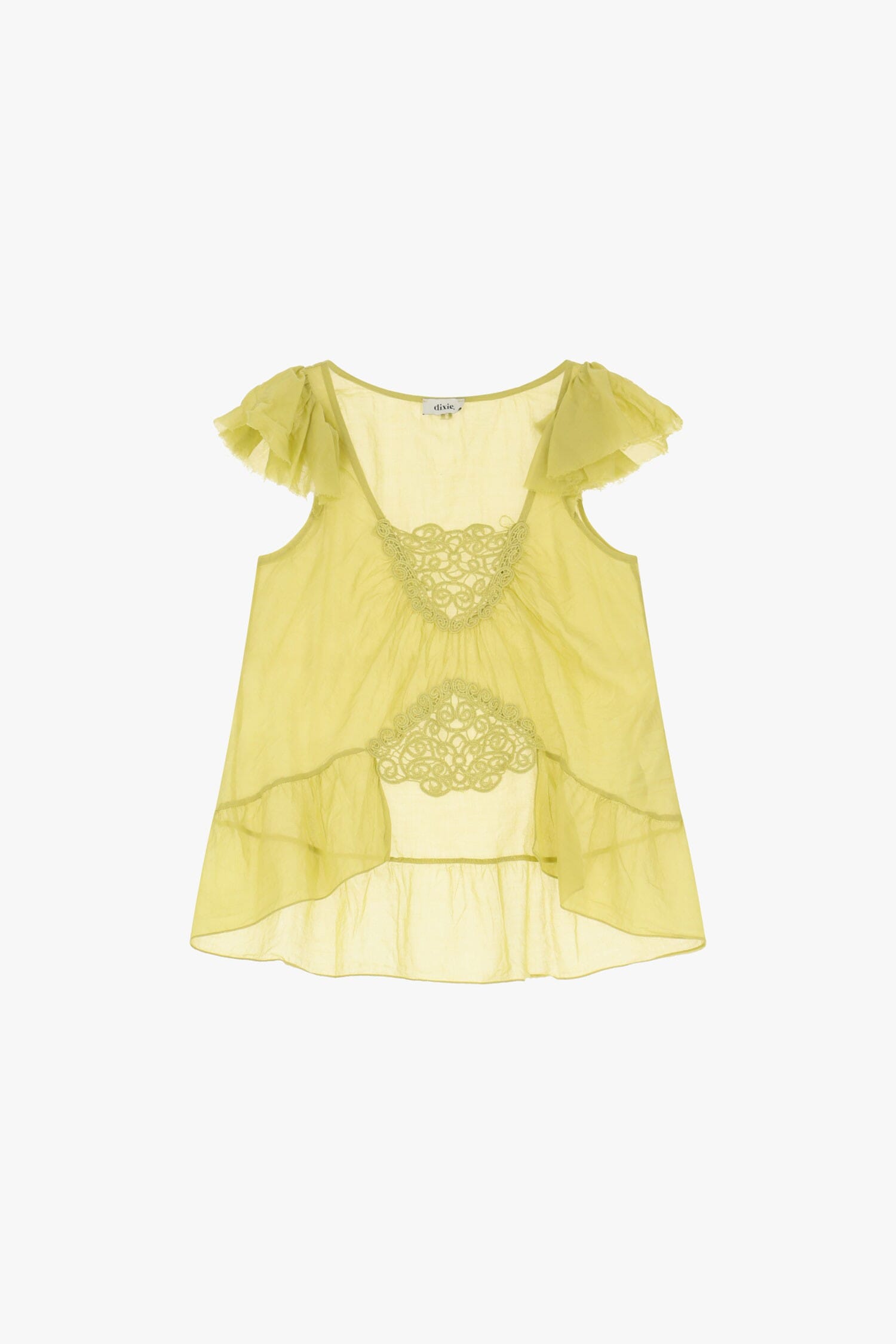 Top Svasato Con Ricami E Volant Dixie