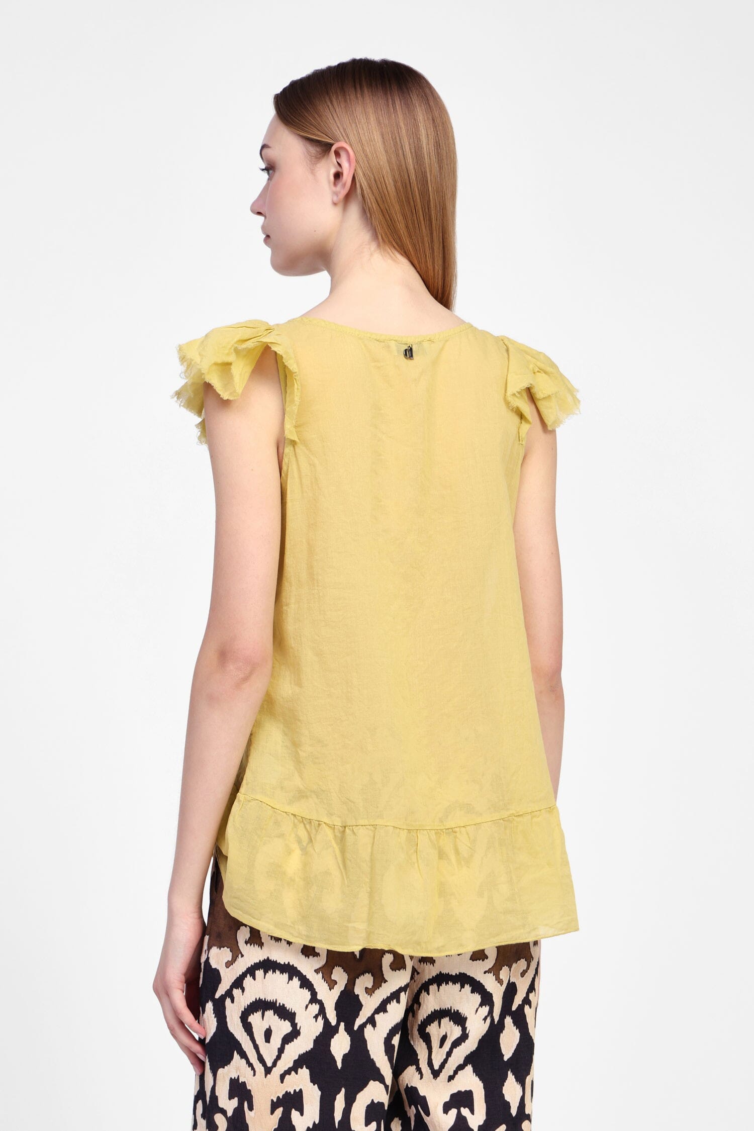 Top Svasato Con Ricami E Volant Dixie