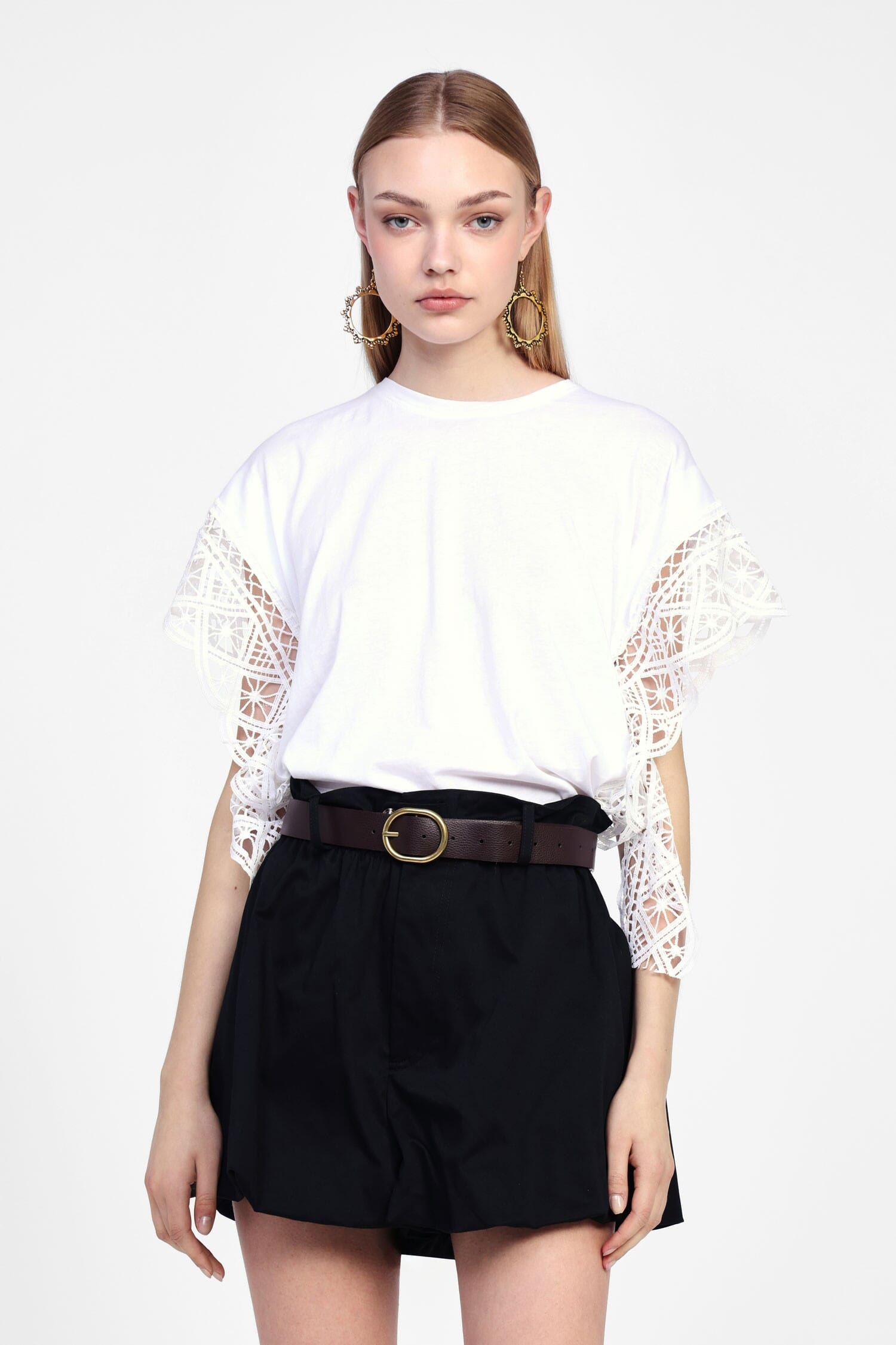 T-Shirt Con Maniche A Pizzo Dixie