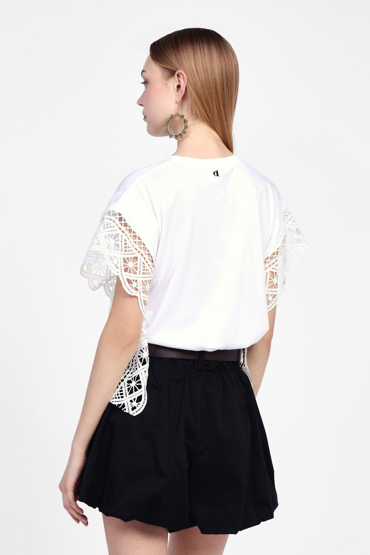 T-Shirt Con Maniche A Pizzo Dixie
