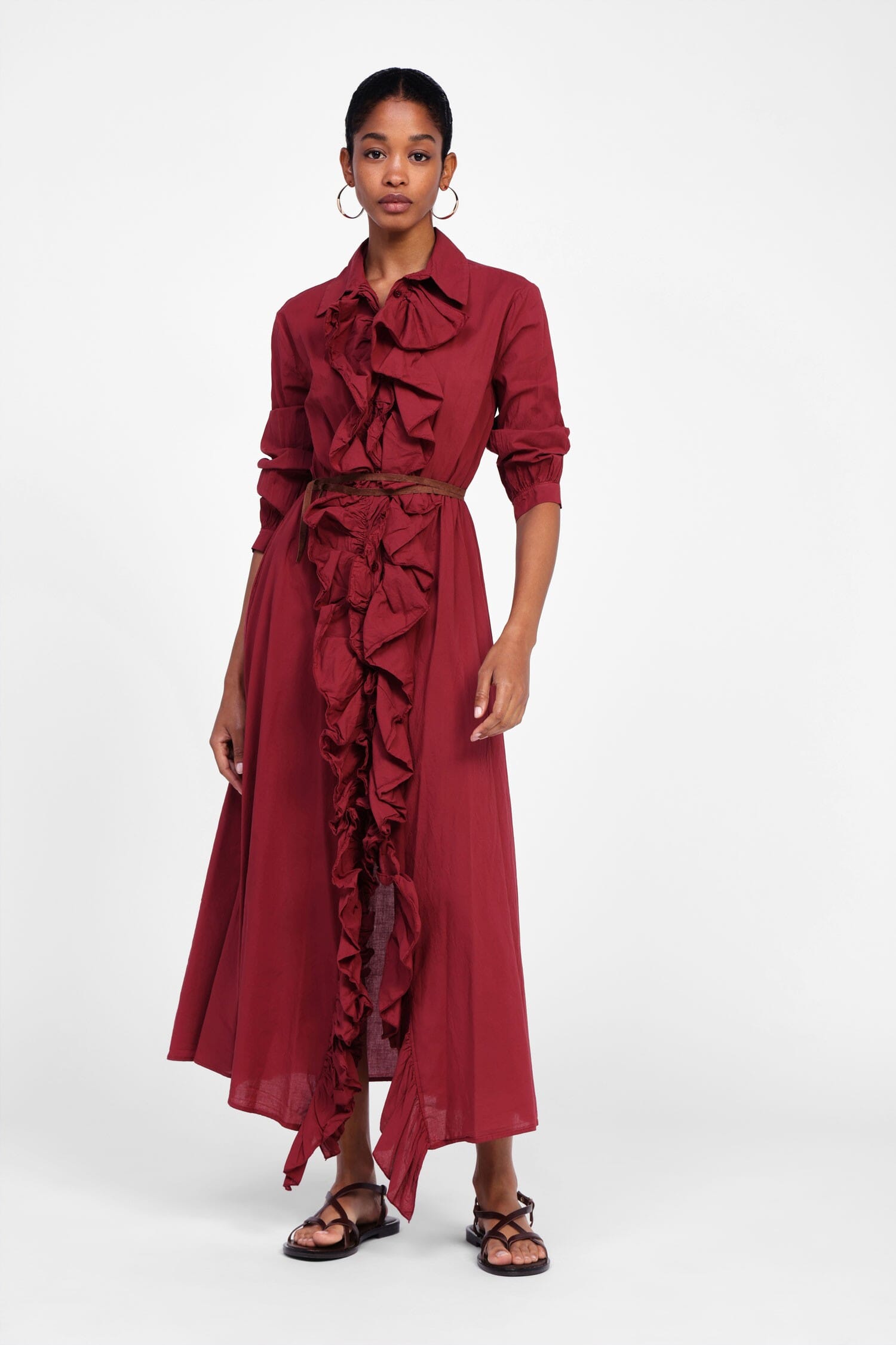 Robe à volants et ceinture fine Dixie