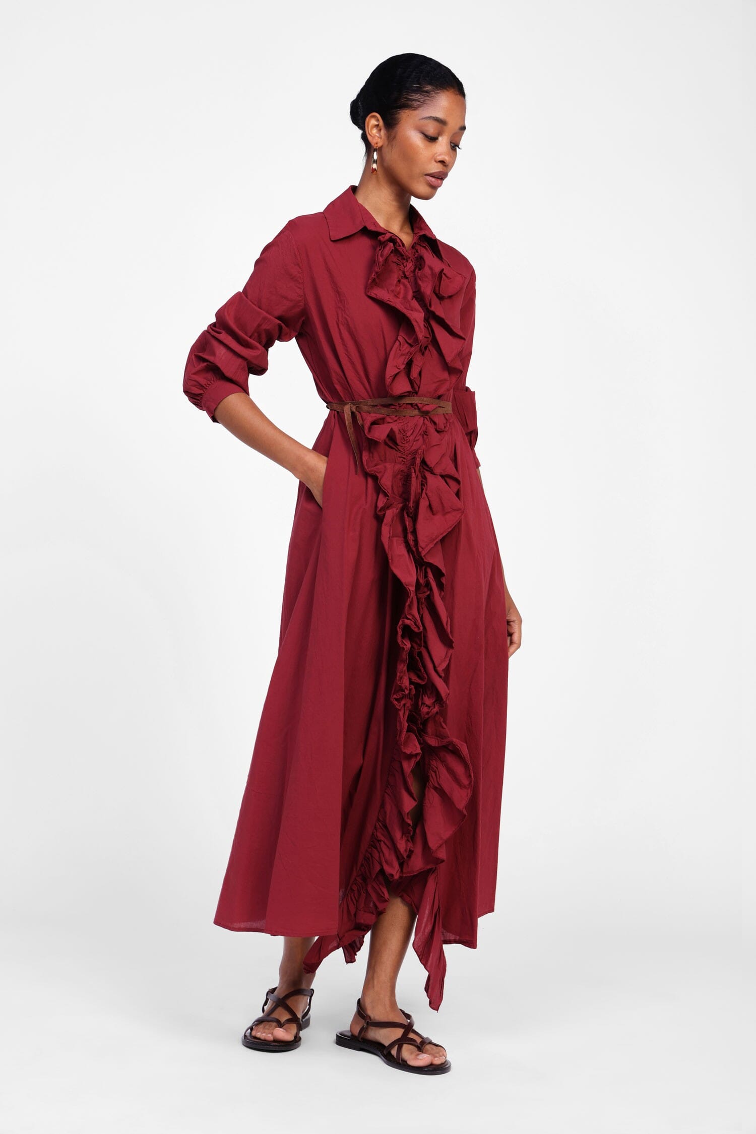 Robe à volants et ceinture fine Dixie