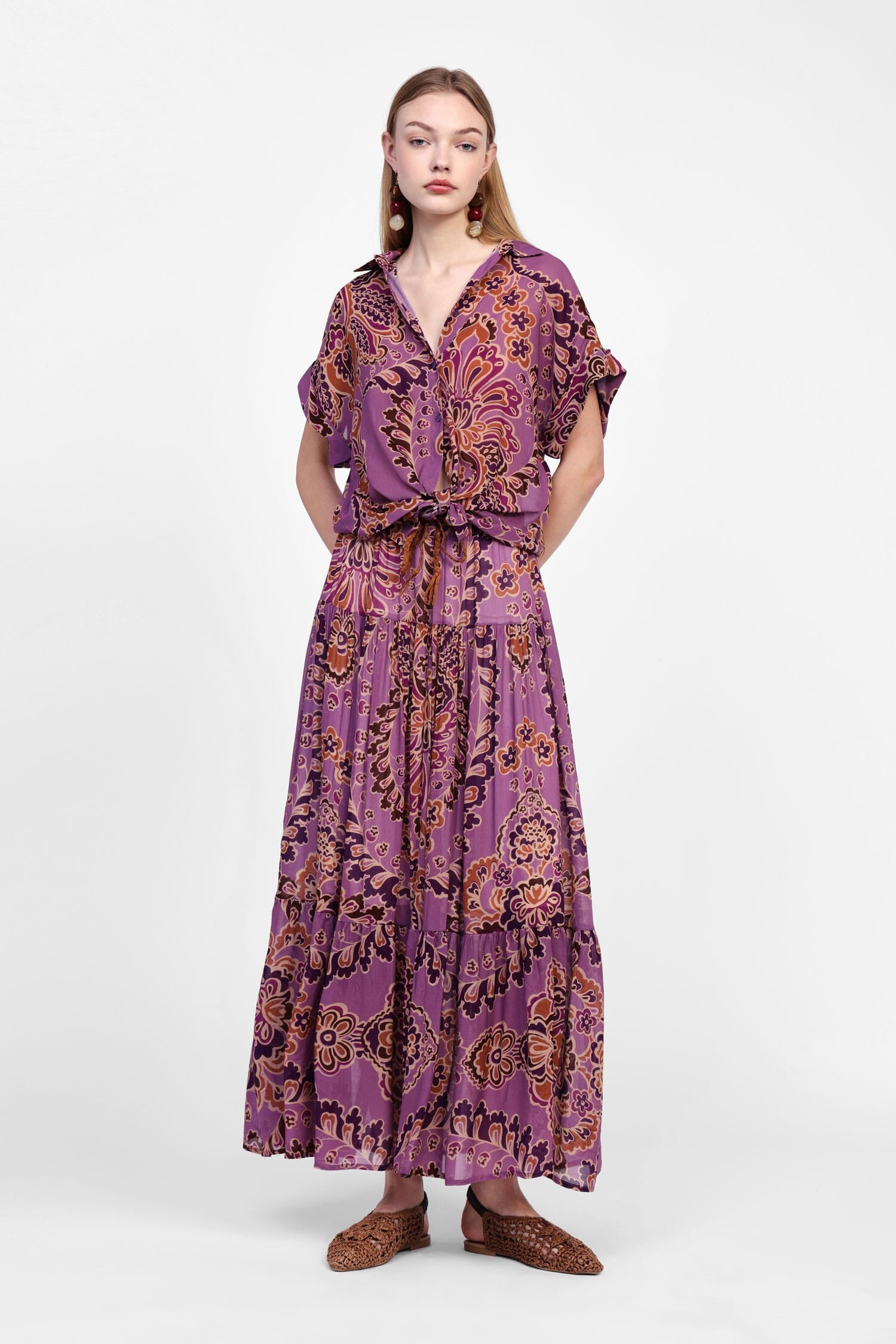 Gonna Fluida Con Stampa Floreale Dixie