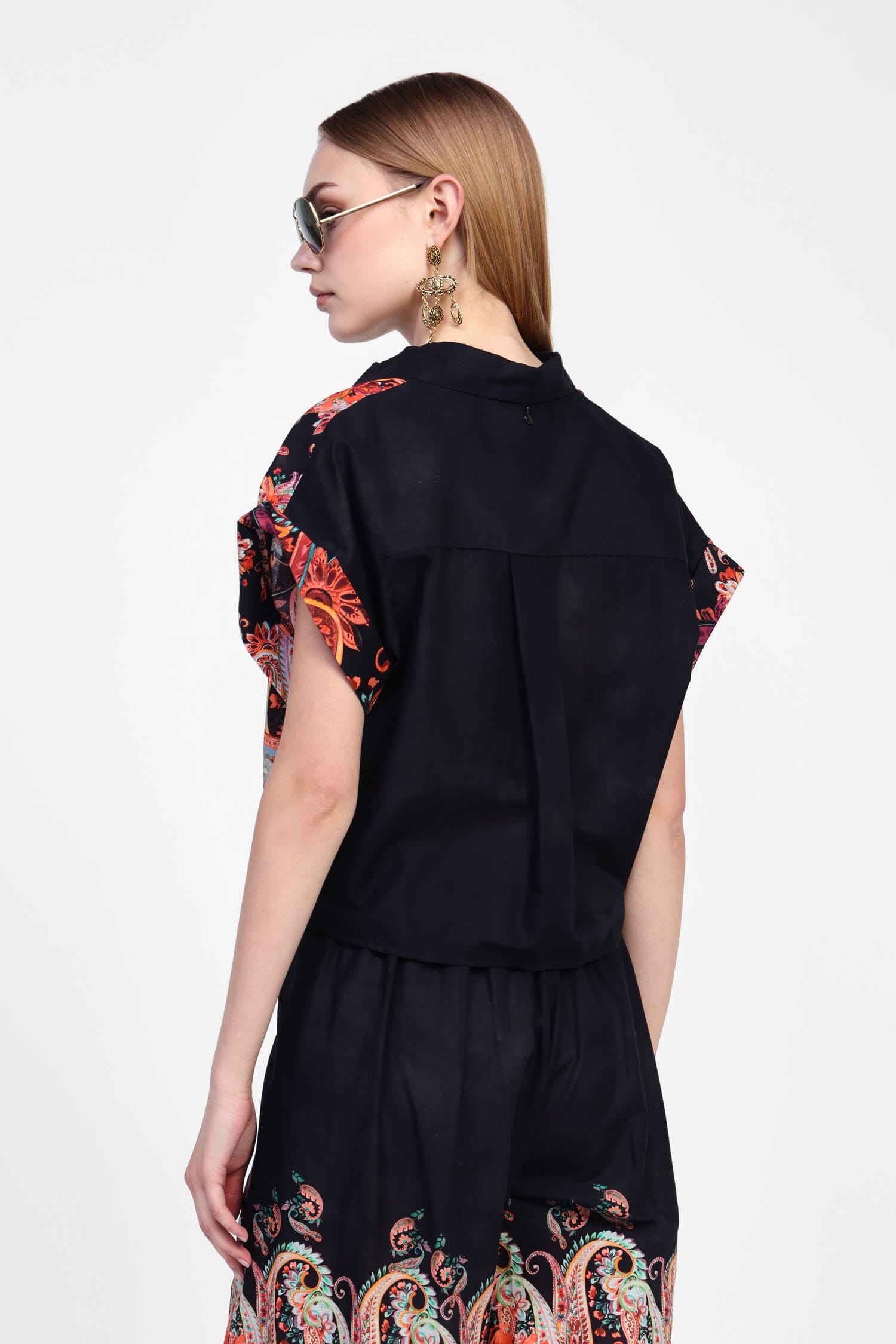 Chemise fantaisie courte avec col Dixie