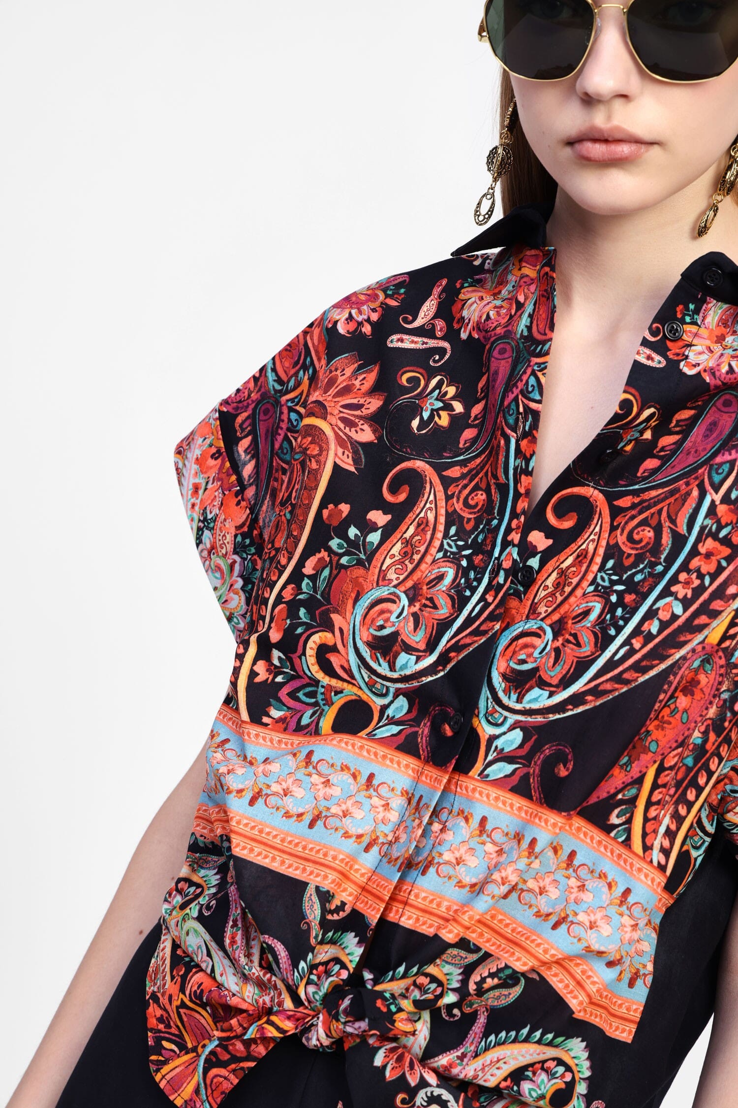 Chemise fantaisie courte avec col Dixie