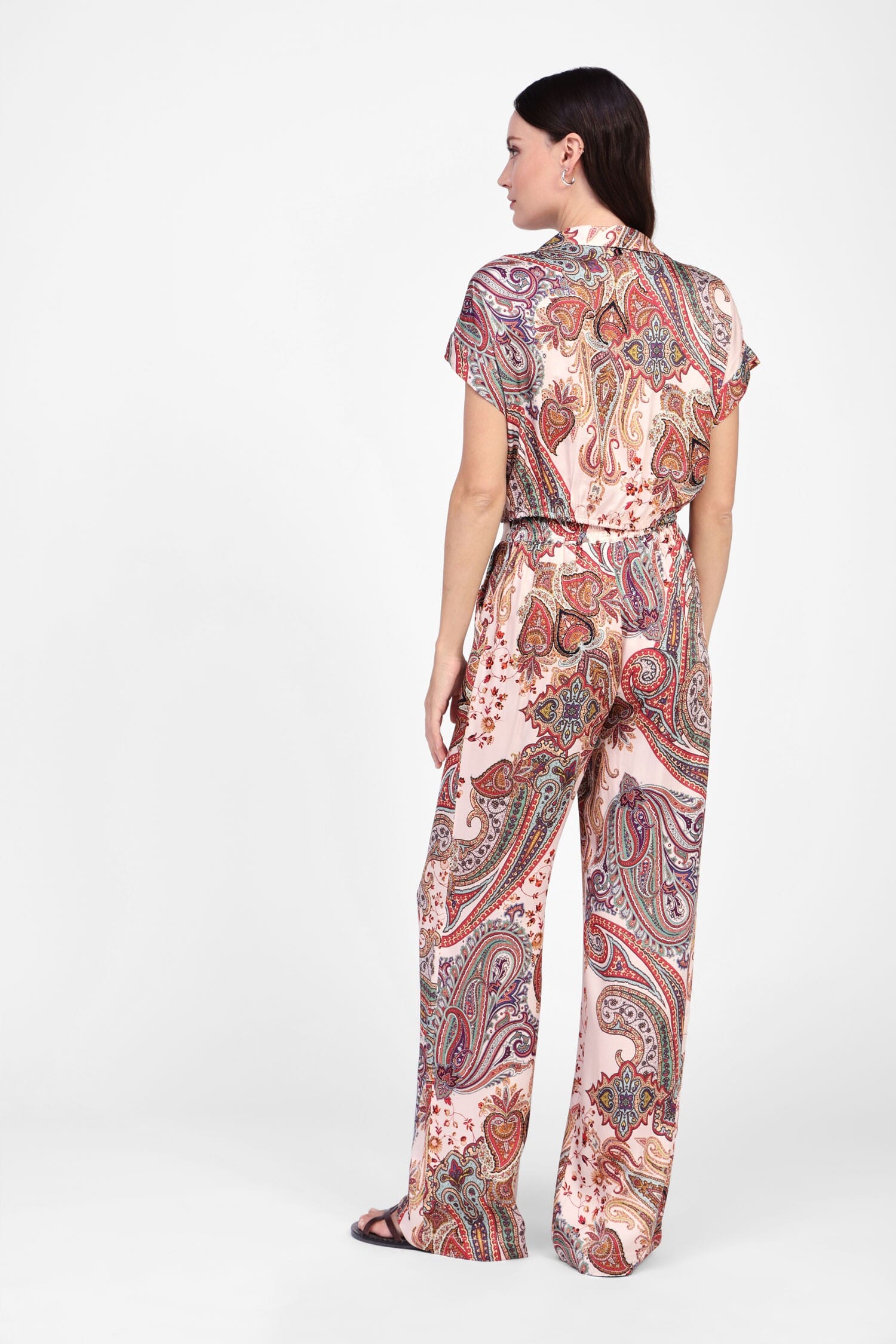 Wide Pants With Dixie Decorative Pattern